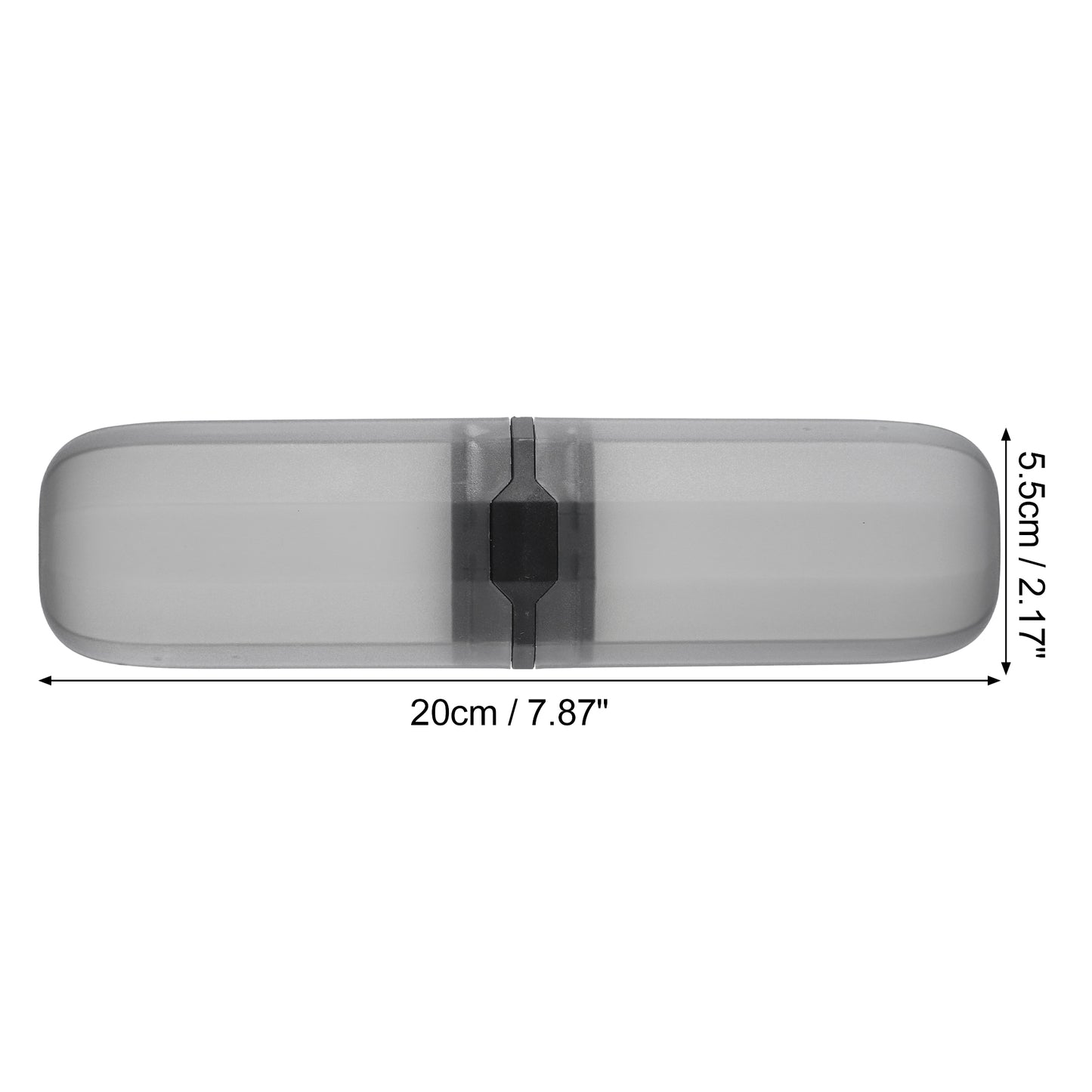 Estuche de plástico para cepillos de dientes, estuche de viaje, 7.87" x 2.17", color negro