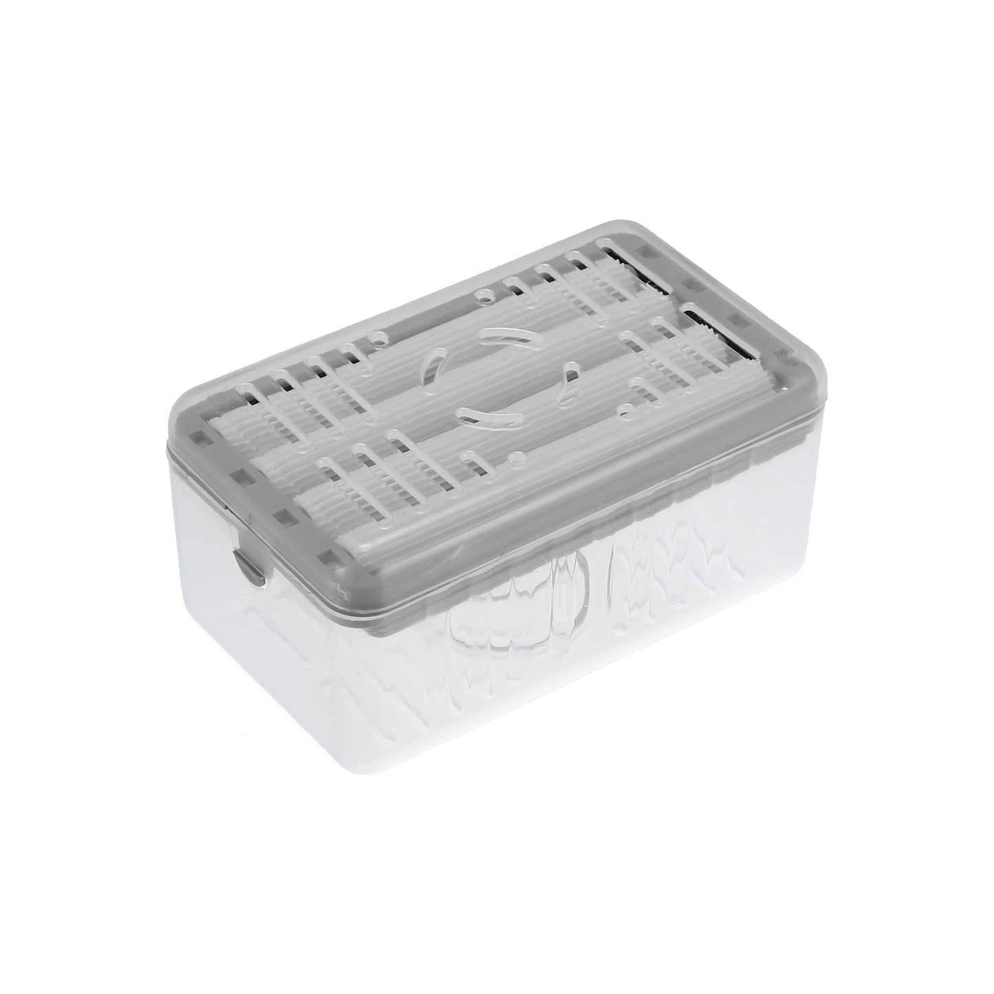 Jabonera multifuncional con desagüe para jabón, color gris