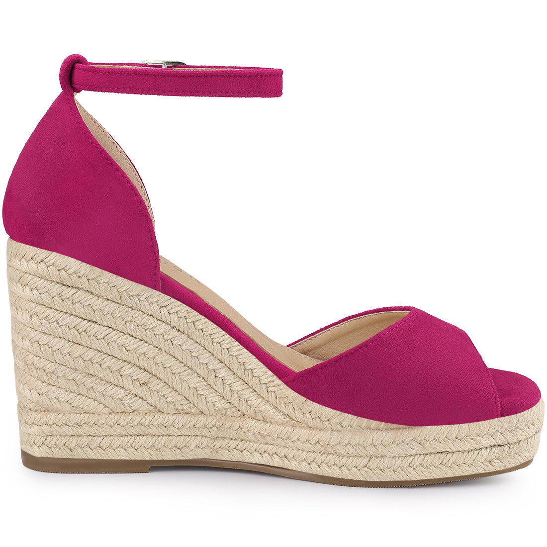 Sandalias de plataforma con tiras en el tobillo y tacón de cuña para mujer