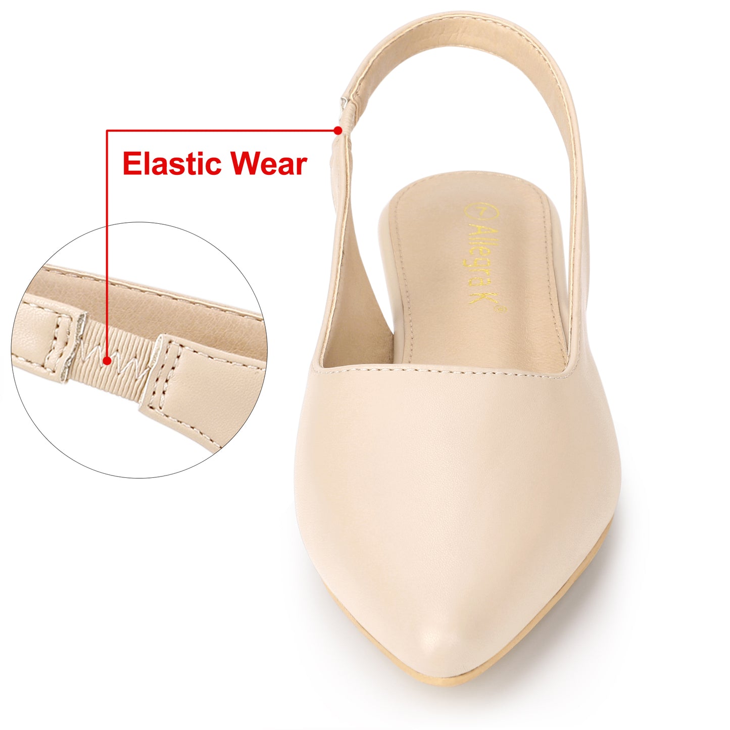 Women's Pointed Toe Pumps Slingback Flat Pumps