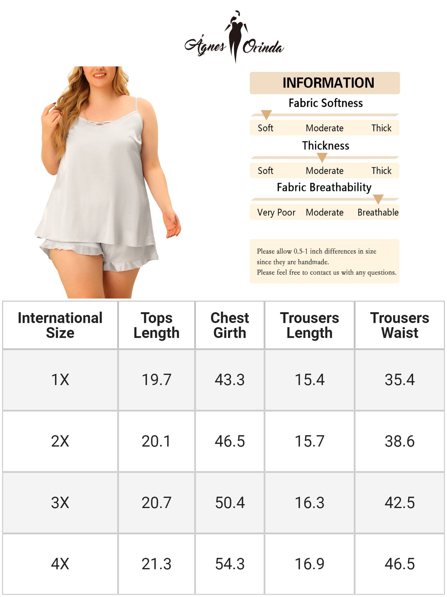 Women's Plus Size Satin Pajamas Summer Cami V Neck Sleeveless With Shorts Set Sleepwear