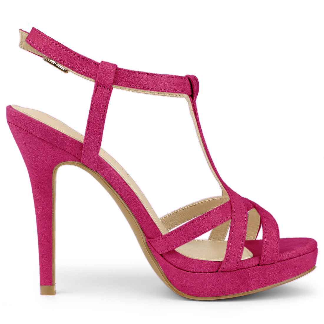 Women's T Strap Slingback Platform Stiletto Heel Sandals