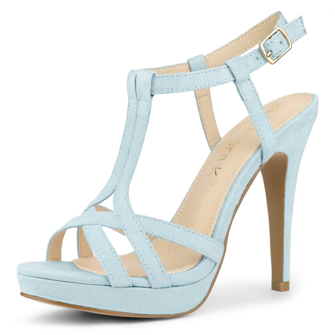 Women's T Strap Slingback Platform Stiletto Heel Sandals