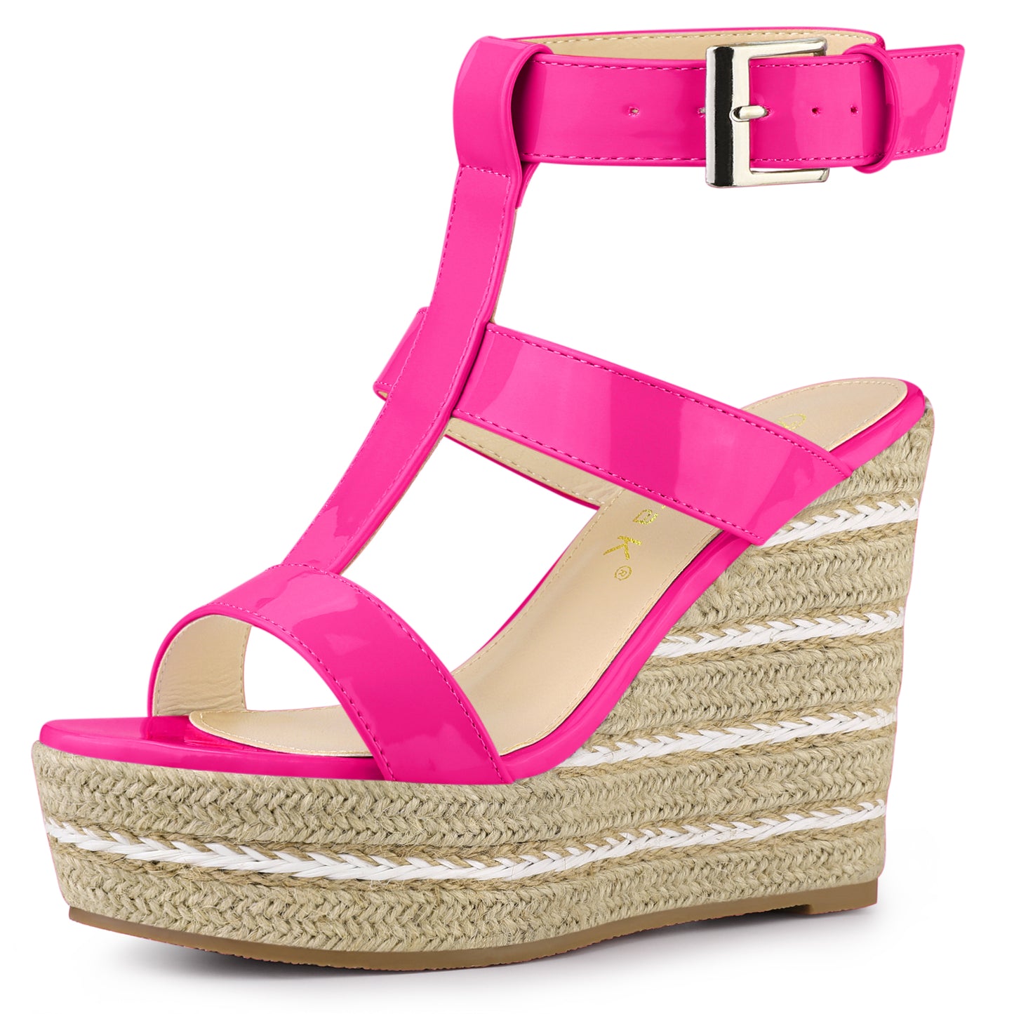 Sandalias de plataforma con cuña y tiras para mujer