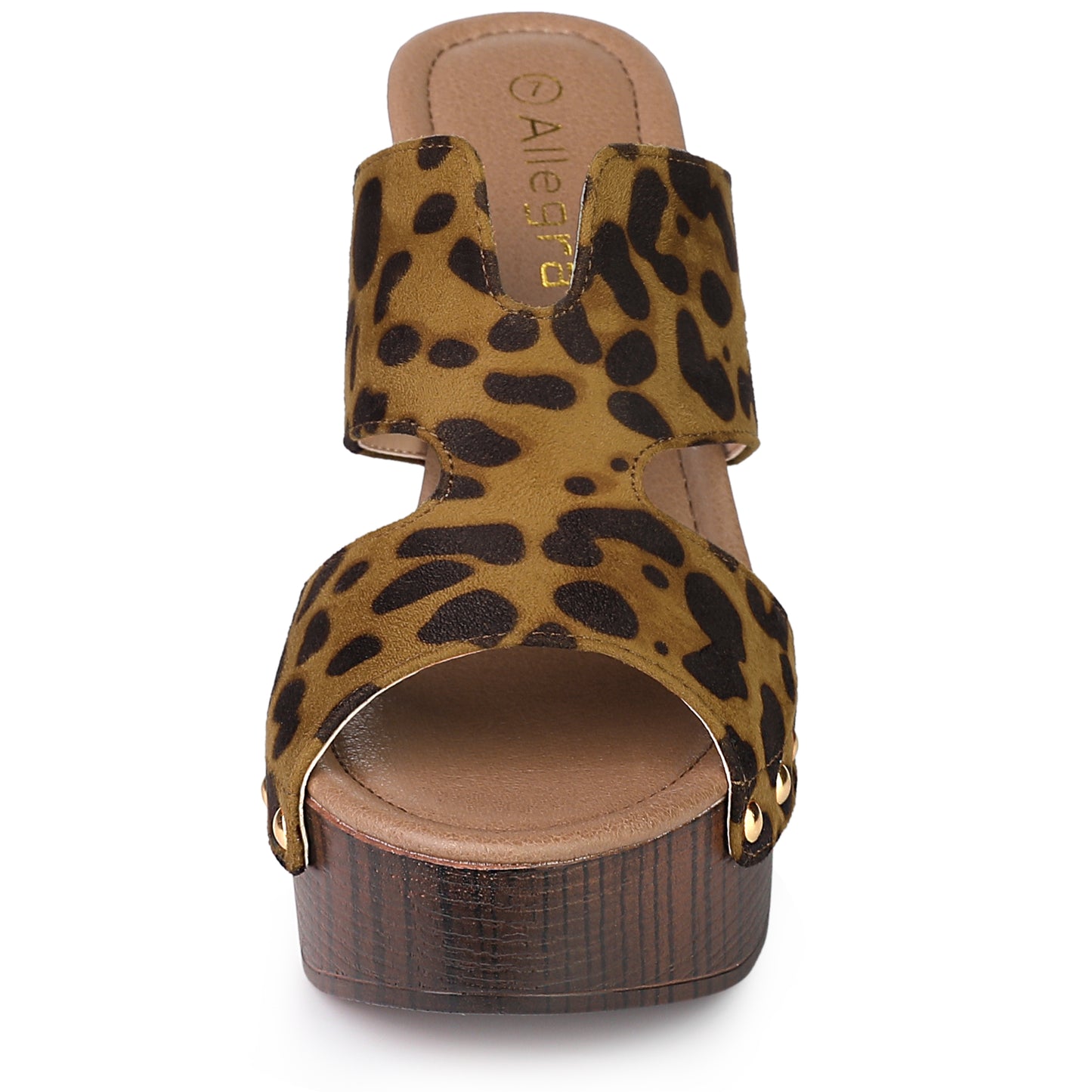 Sandalias de tacón alto con plataforma de ante sintético para mujer