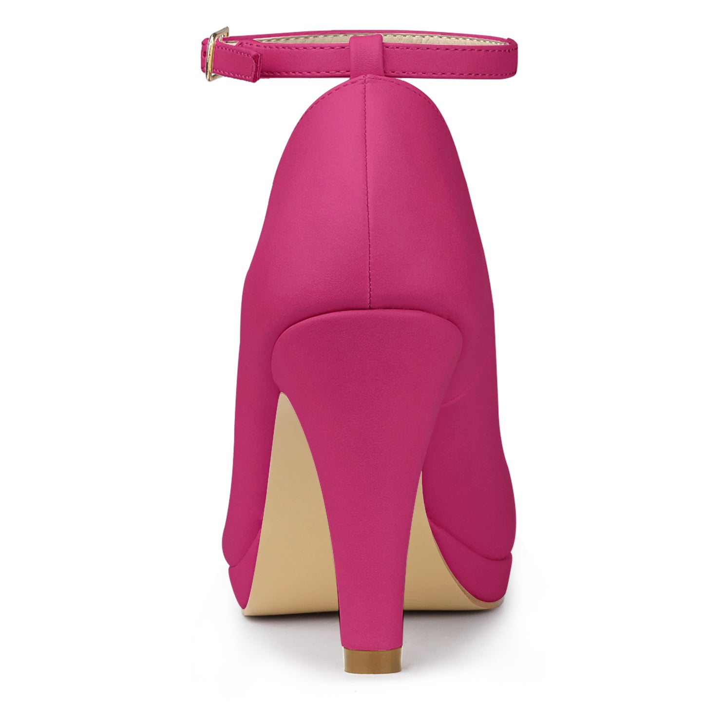 Zapatos de tacón de aguja con tiras en el tobillo y punta redonda para mujer