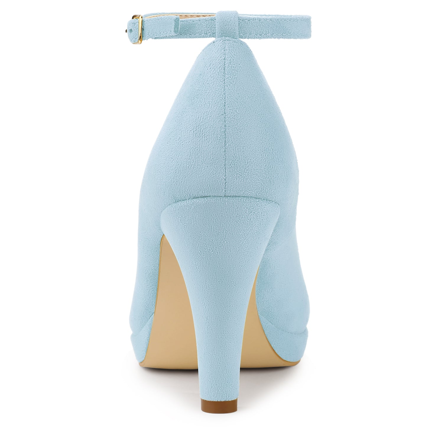 Zapatos de tacón de aguja con tiras en el tobillo y punta redonda para mujer