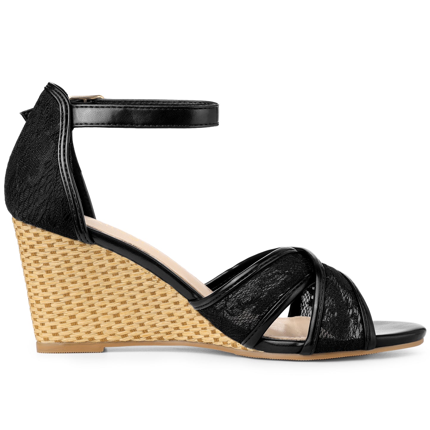 Women's Floral Lace Mesh Wedges Sandals
