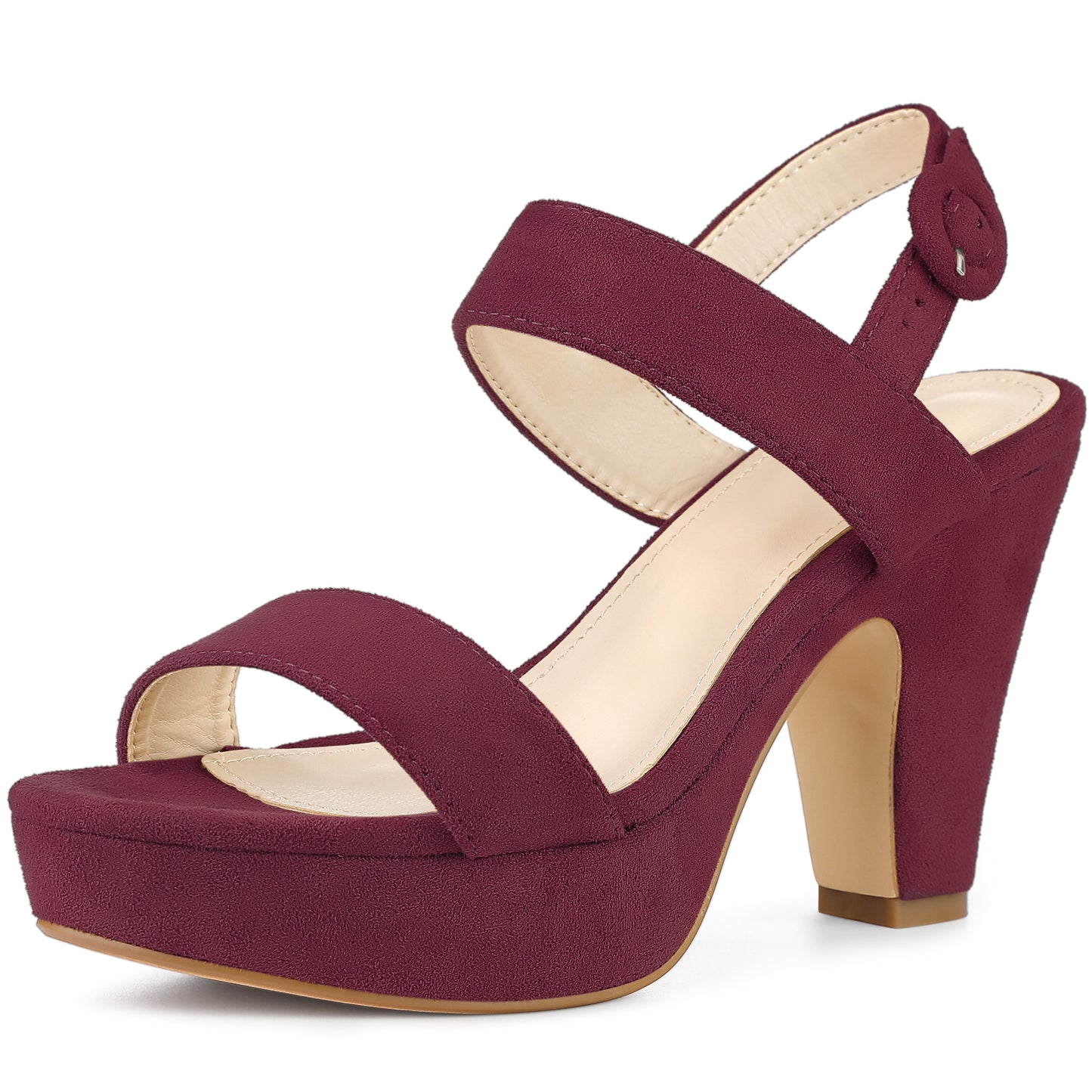 Sandalias de plataforma con tacón de bloque y tira trasera para mujer