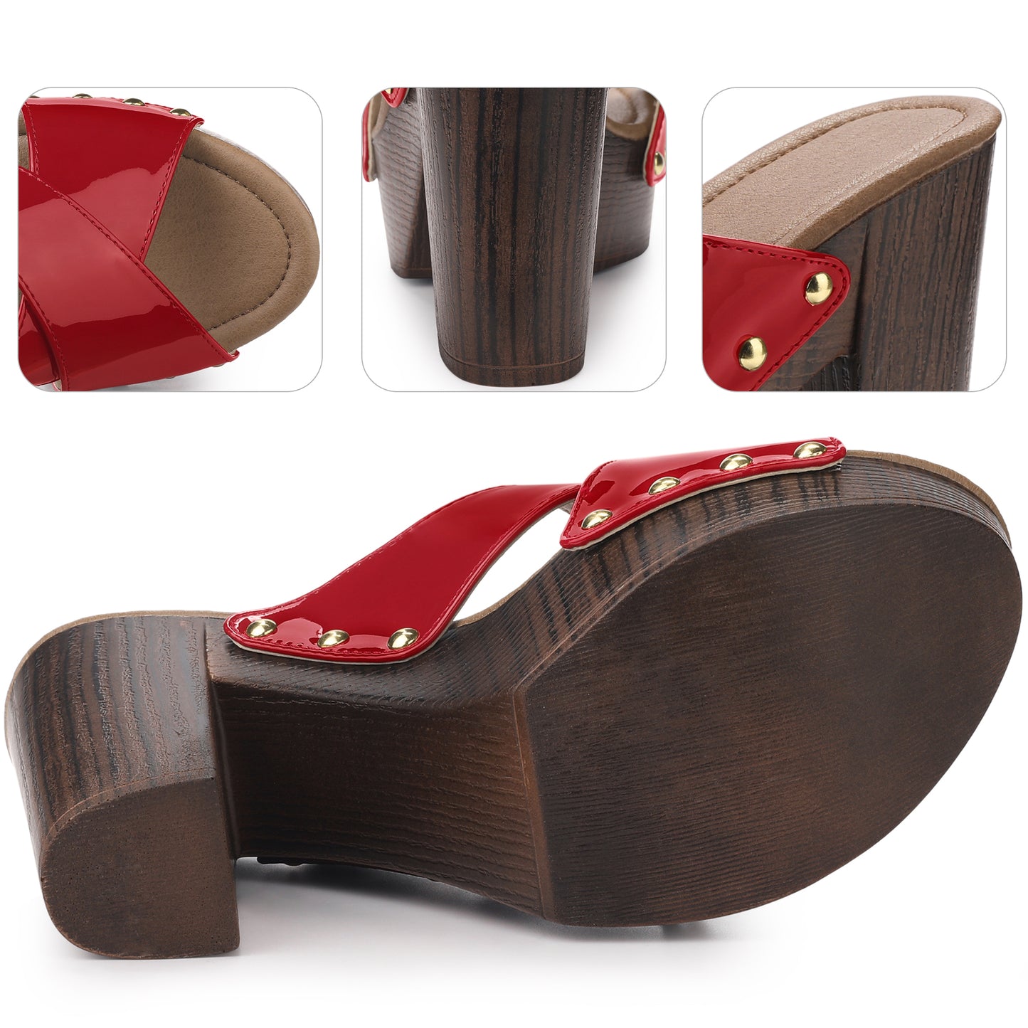 Women Platform Crisscross Strap Chunky Heels Sandals