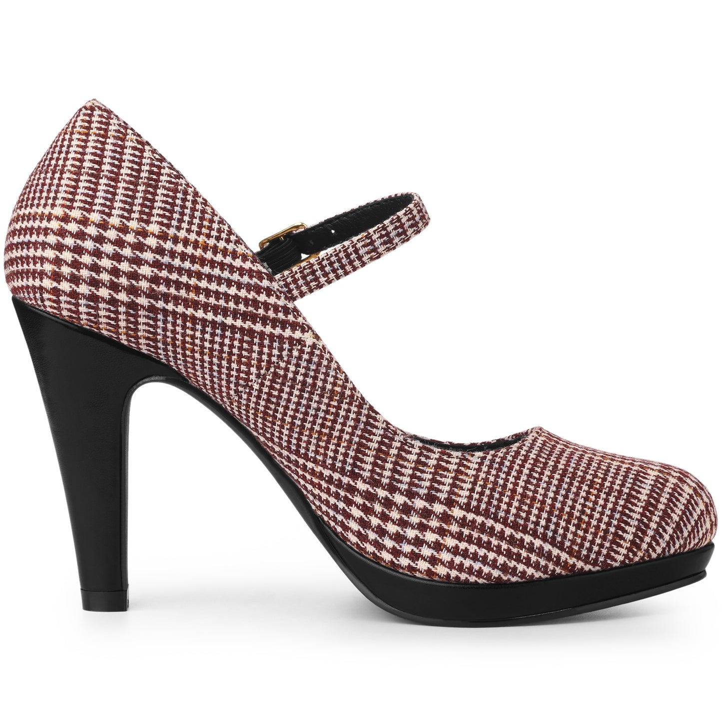 Zapatos Mary Jane con plataforma y tacón de aguja de pata de gallo para mujer
