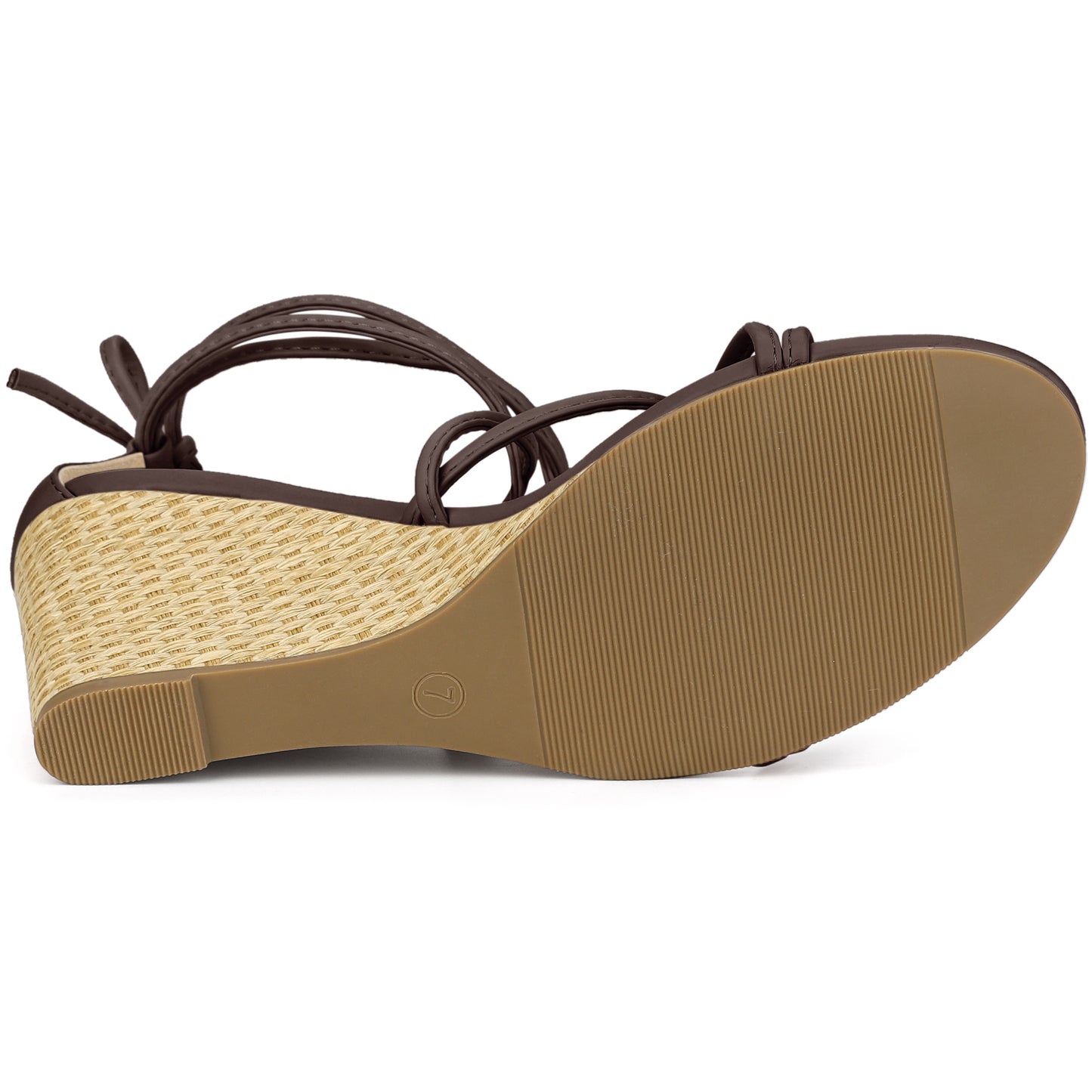 Sandalias de cuña con tiras y cordones para mujer