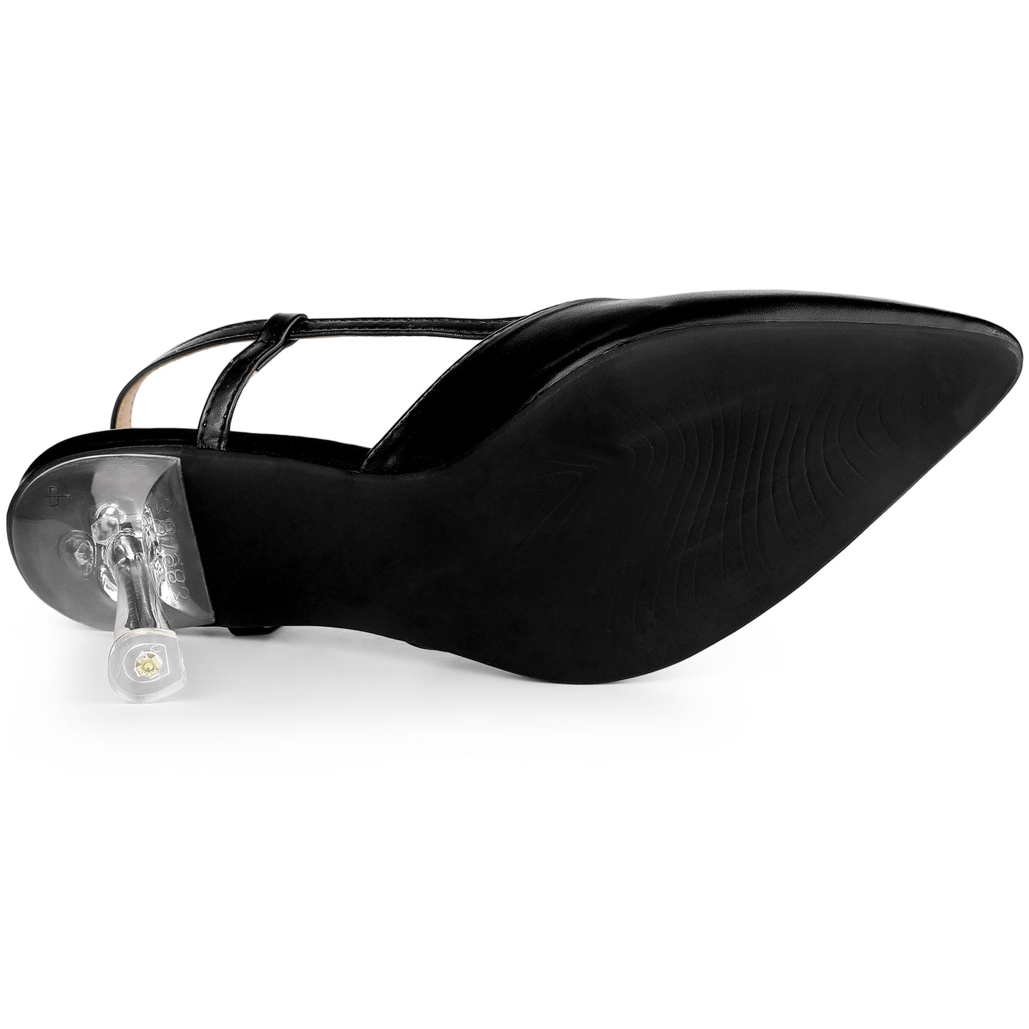 Women's Slingback Clear Heeled Pointy Toe Stiletto Heel Sandal Pumps