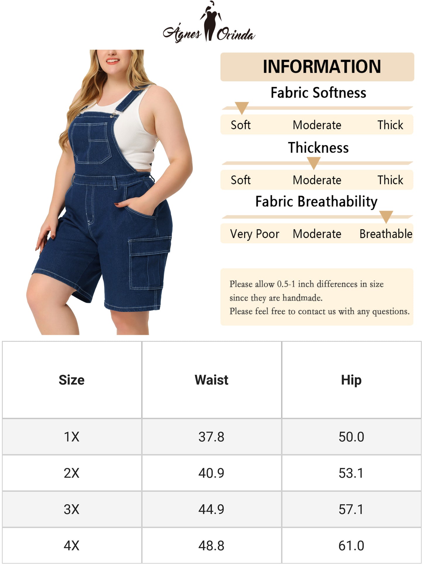 Women Plus Size Overall Shorts Jumpsuit Adjustable Strap Bib Cargo Pocket Jean Denim Overalls