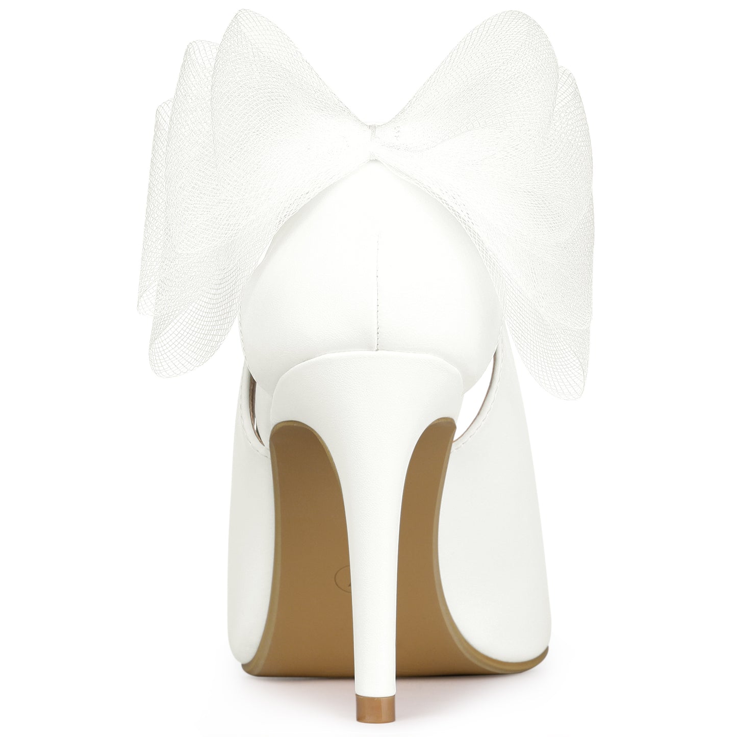 Women's Mesh Bow Pointed Toe Stiletto Heels Pumps
