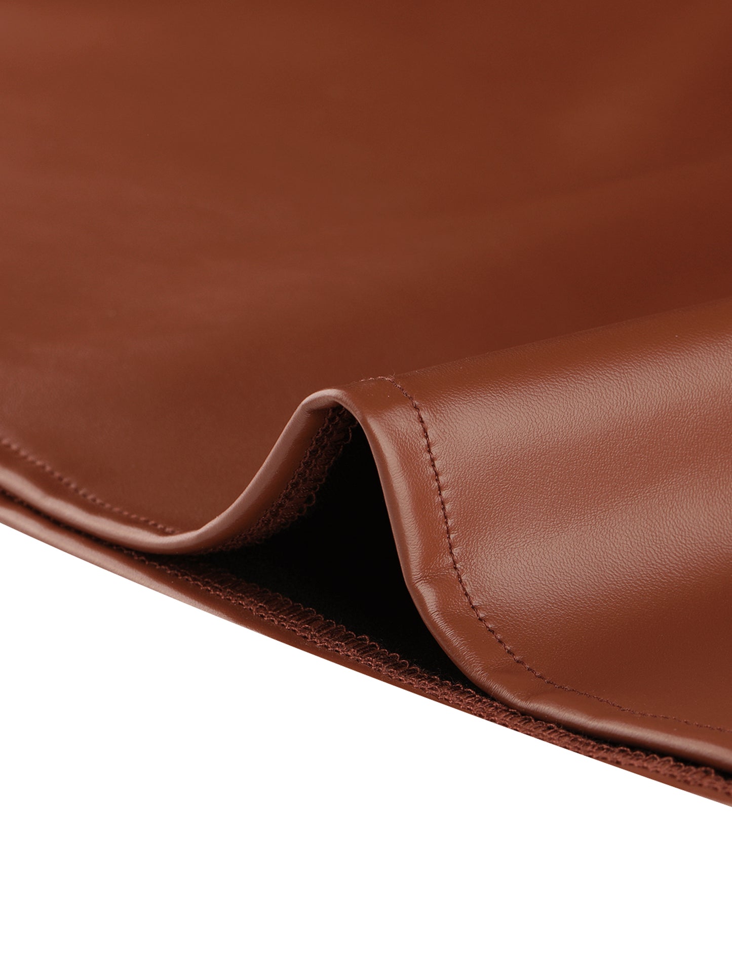 Women's Faux Leather High Waist Belted PU A-Line Midi Skirt