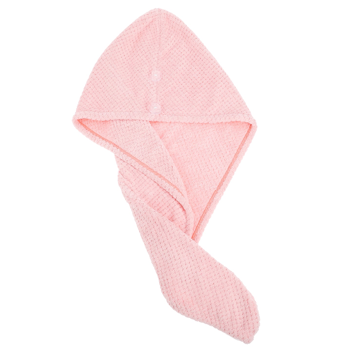 2 Pcs Soft Hair Towel Wrap, Coral Fleece Drying Towel Cap, 9.84x27.56 Inch Pink