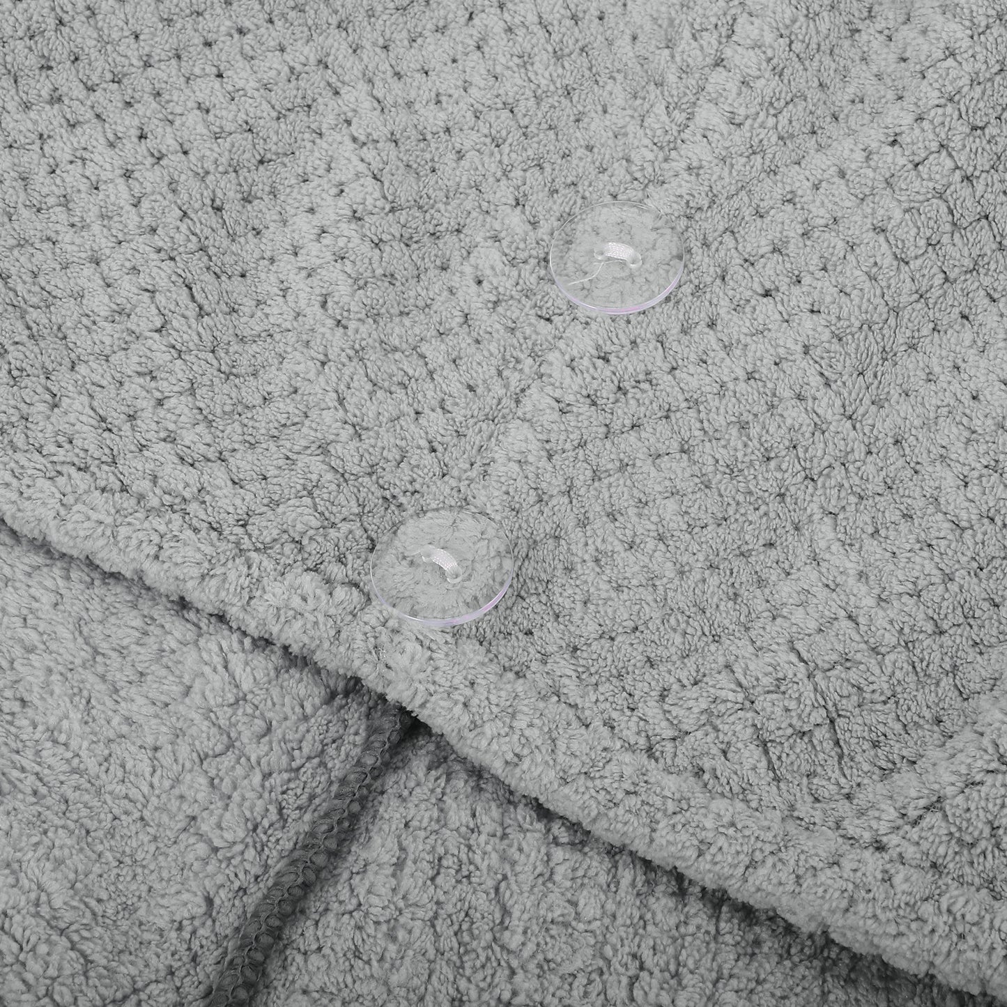 2 Pcs Soft Hair Towel Wrap, Coral Fleece Drying Towel Cap, 9.84x27.56 Inch Gray