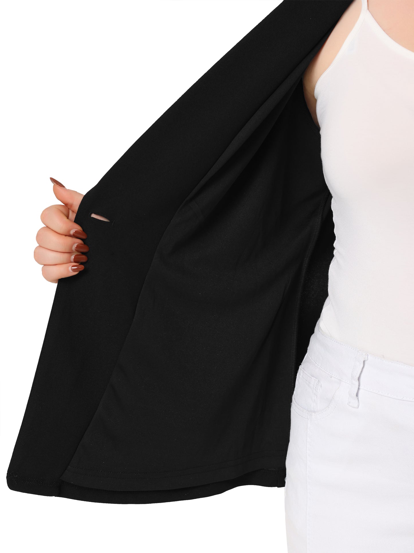 Women Plus Size Blazers Work Jackets Notch Lapel Lace Front Blazer Jackets