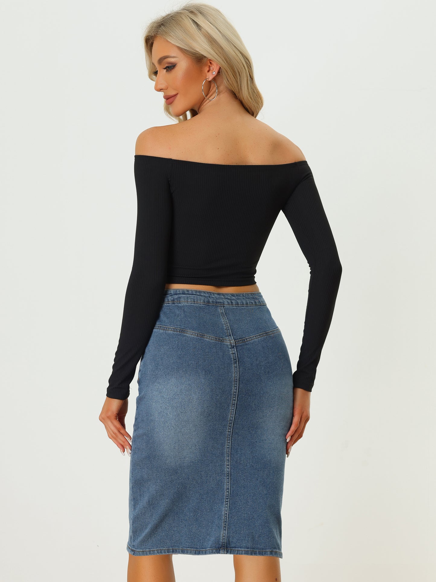 Women's Jean Skirts Split Casual High Waist Bodycon Denim Pencil Skirt (Available in Plus Size)