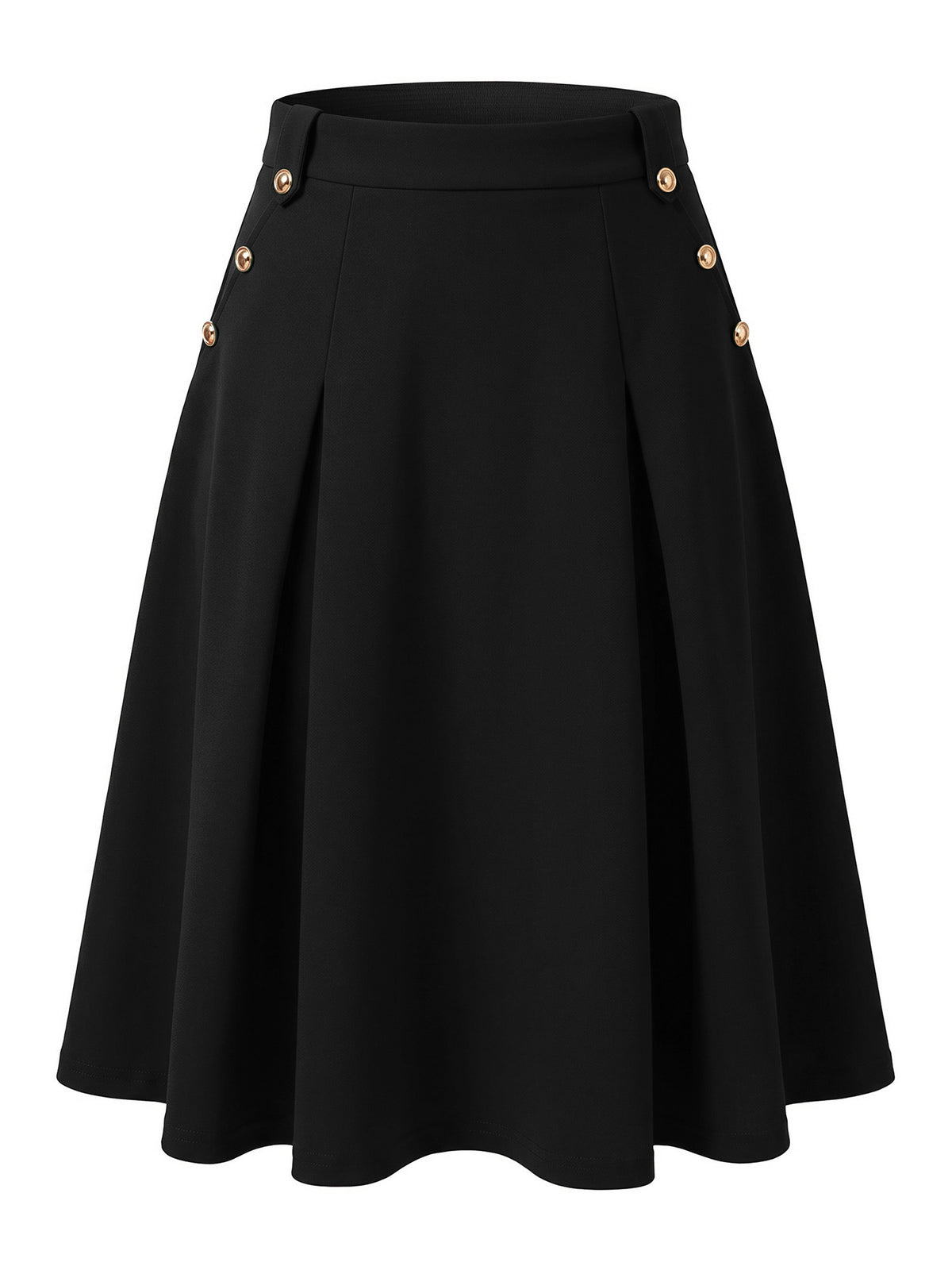 Women's High Waist Work Office Pleated Flared Elegant Midi Skirt (Available in Plus Size)