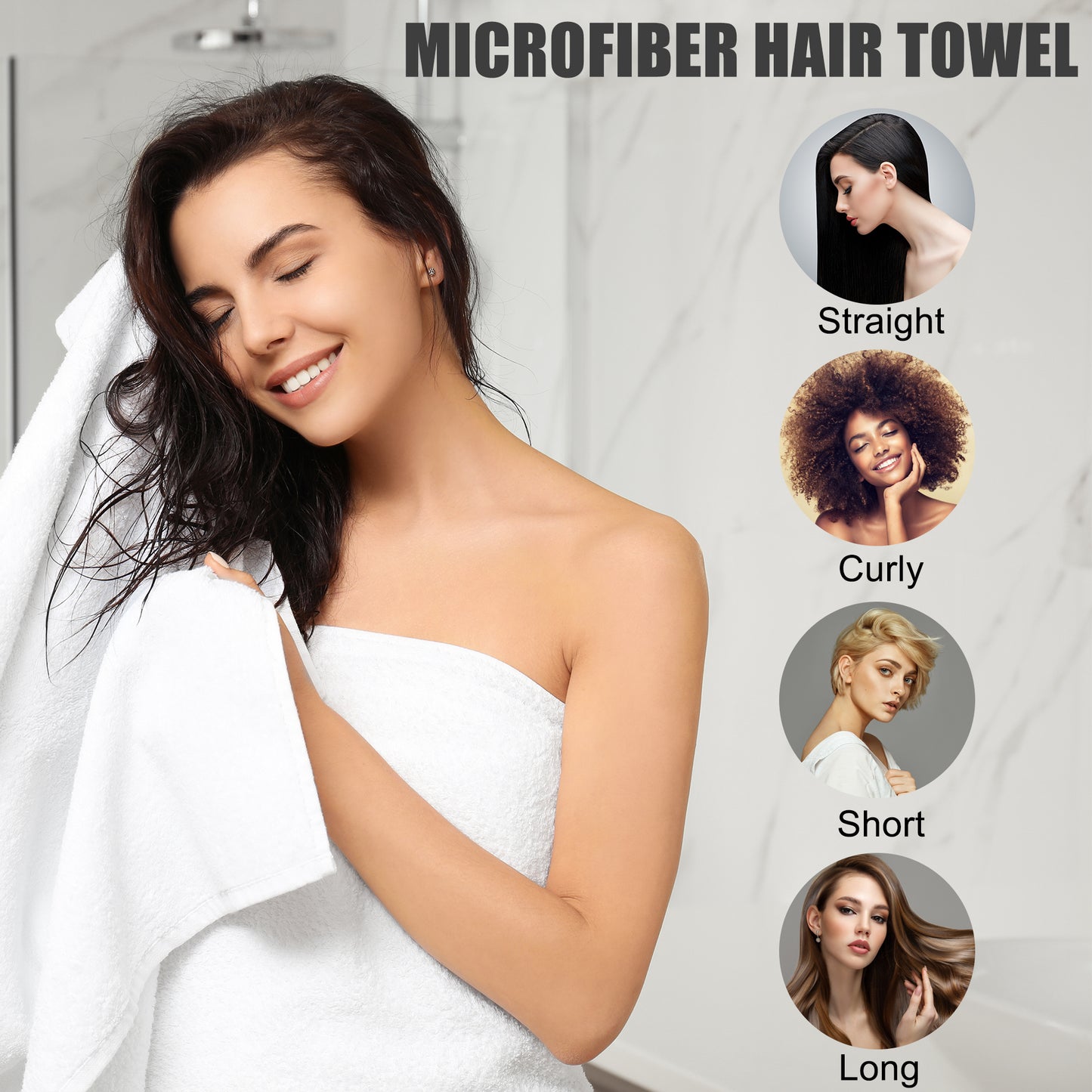 1 Pc Soft Hair Towel Wrap, Microfiber Strawberry Pattern Drying Cap Lake Blue