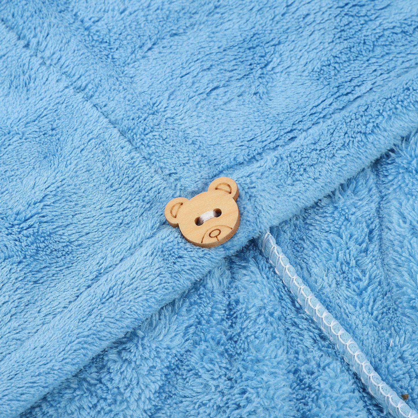 1 Pc Soft Hair Towel Wrap, Microfiber Strawberry Pattern Drying Cap Lake Blue