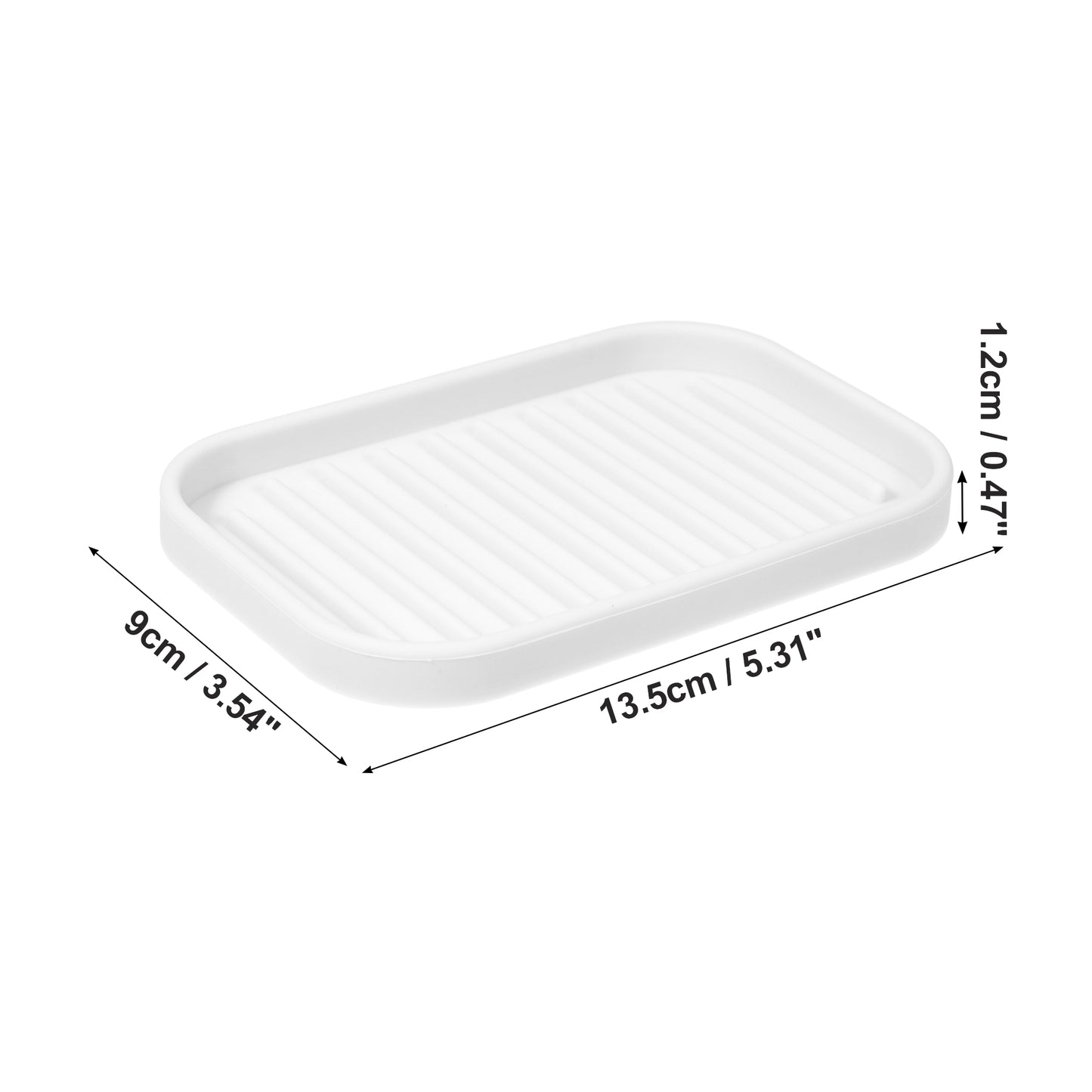Silicone Soap Dish, Keep Soap Dry for Home Bathroom Kitchen, 13.5x9cm White