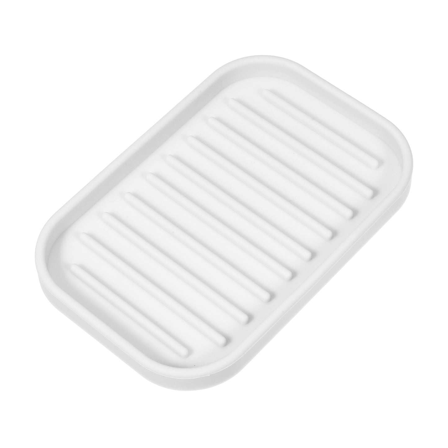 Silicone Soap Dish, Keep Soap Dry for Home Bathroom Kitchen, 13.5x9cm White