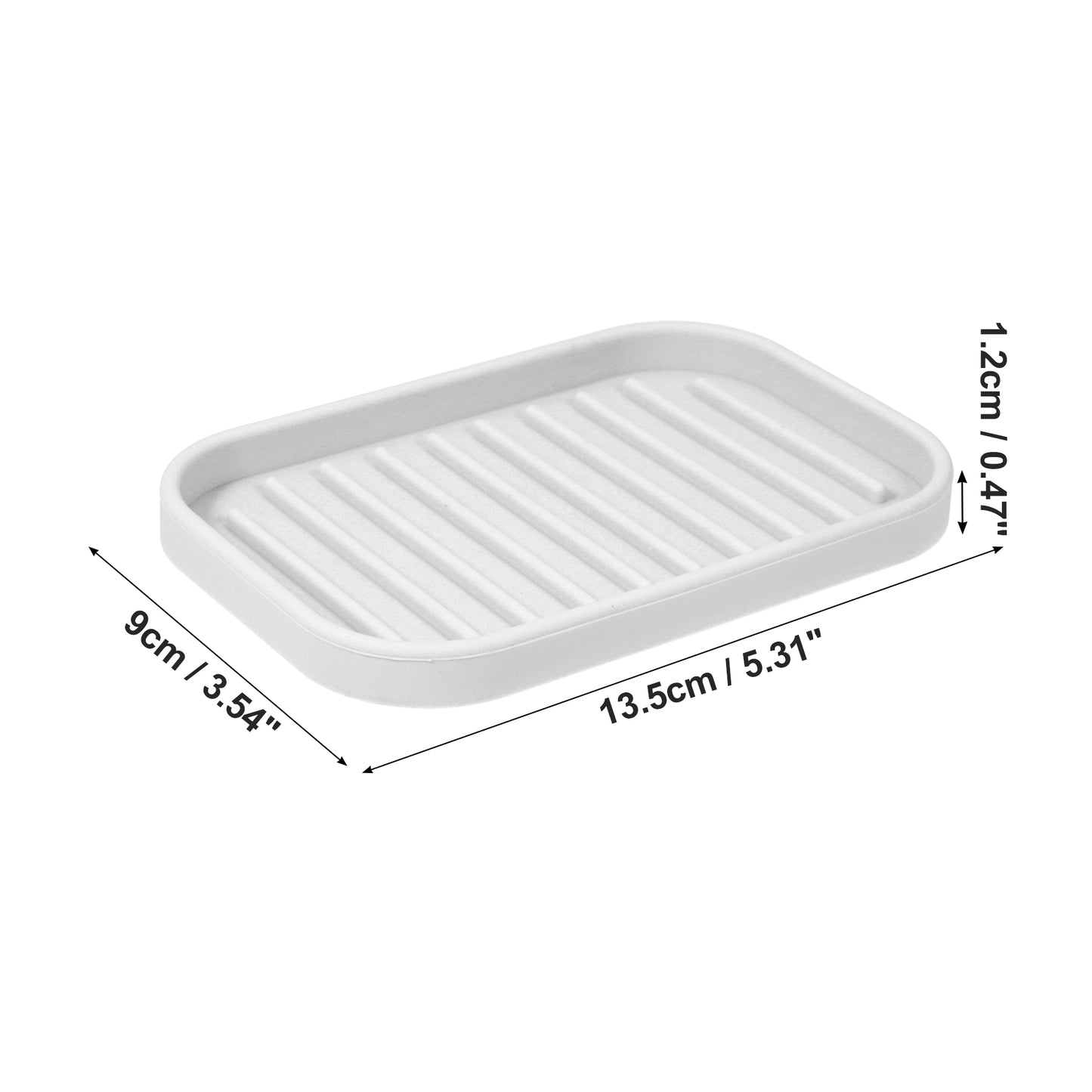 Silicone Soap Dish, Keep Soap Dry for Home Bathroom Kitchen, 13.5x9cm Light Gray