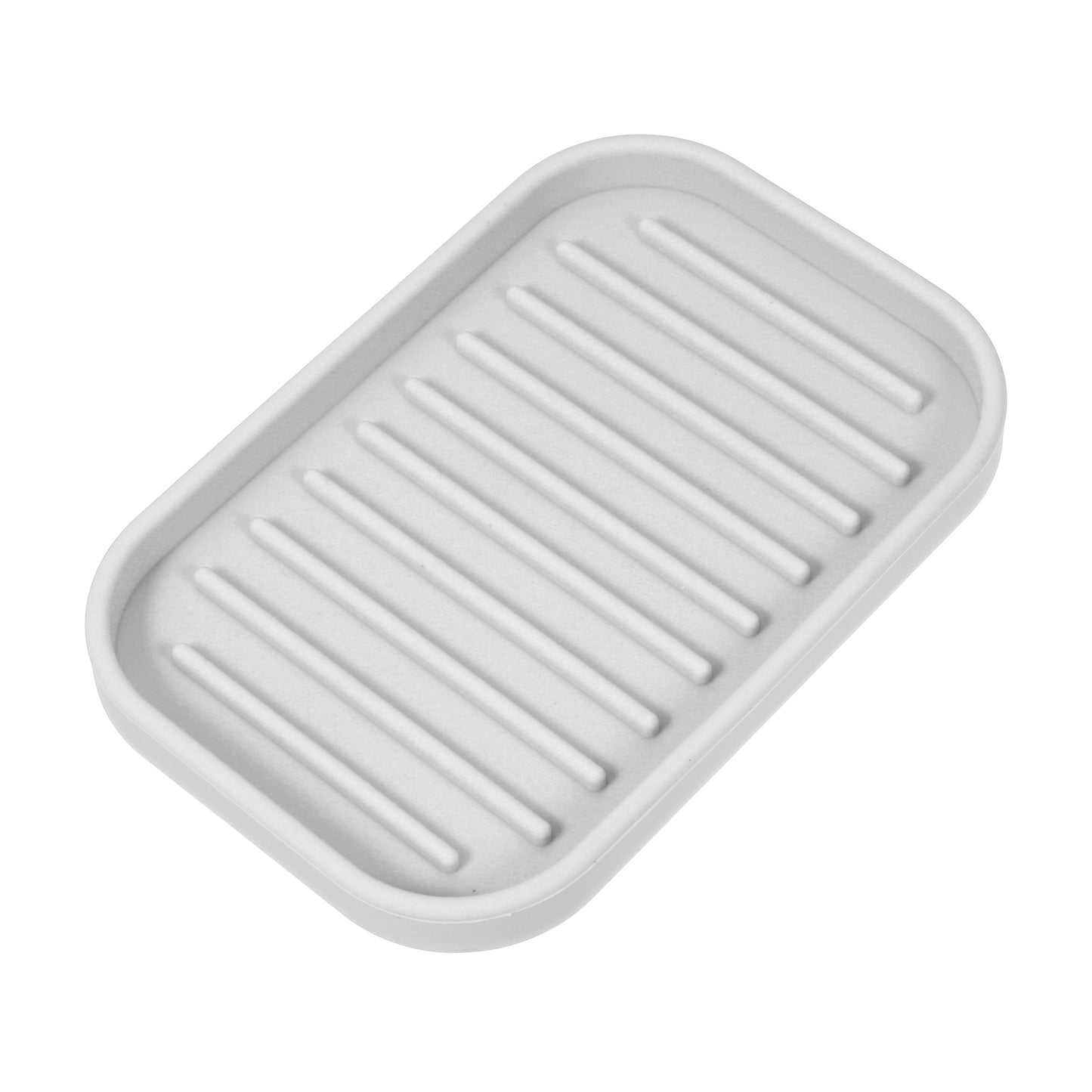 Silicone Soap Dish, Keep Soap Dry for Home Bathroom Kitchen, 13.5x9cm Light Gray