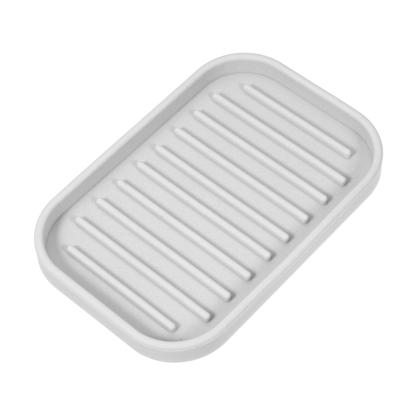 Silicone Soap Dish, Keep Soap Dry for Home Bathroom Kitchen, 13.5x9cm Light Gray