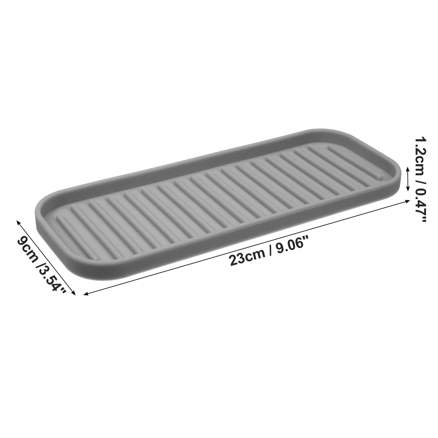 Silicone Soap Dish, Keep Soap Dry for Home Bathroom Kitchen, 23x9cm Dark Gray
