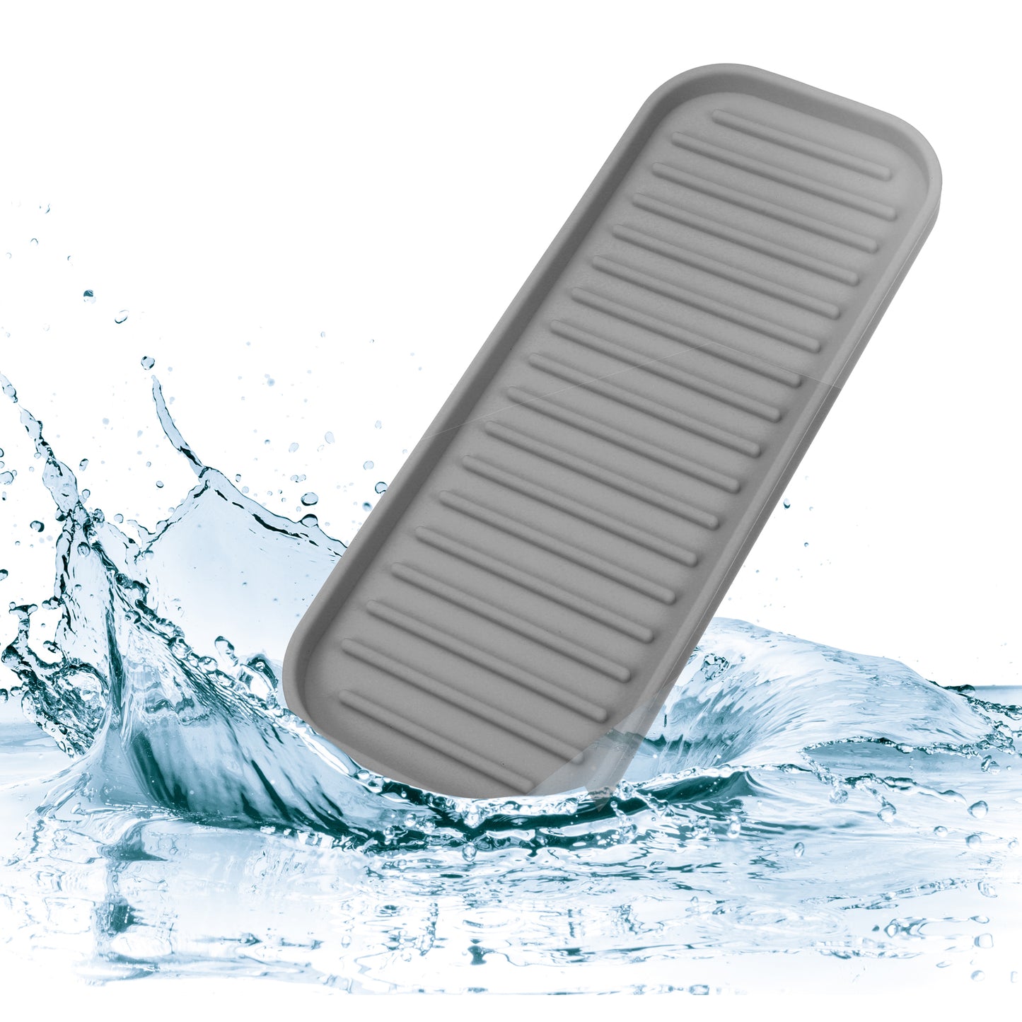 Silicone Soap Dish, Keep Soap Dry for Home Bathroom Kitchen, 23x9cm Dark Gray