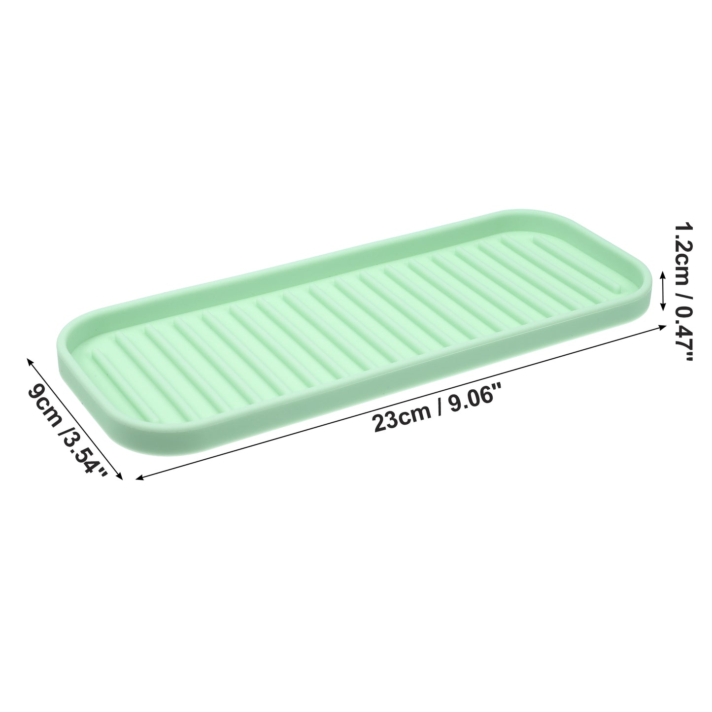 Jabonera de silicona, mantiene el jabón seco para el hogar, baño, cocina, 23 x 9 cm, verde claro