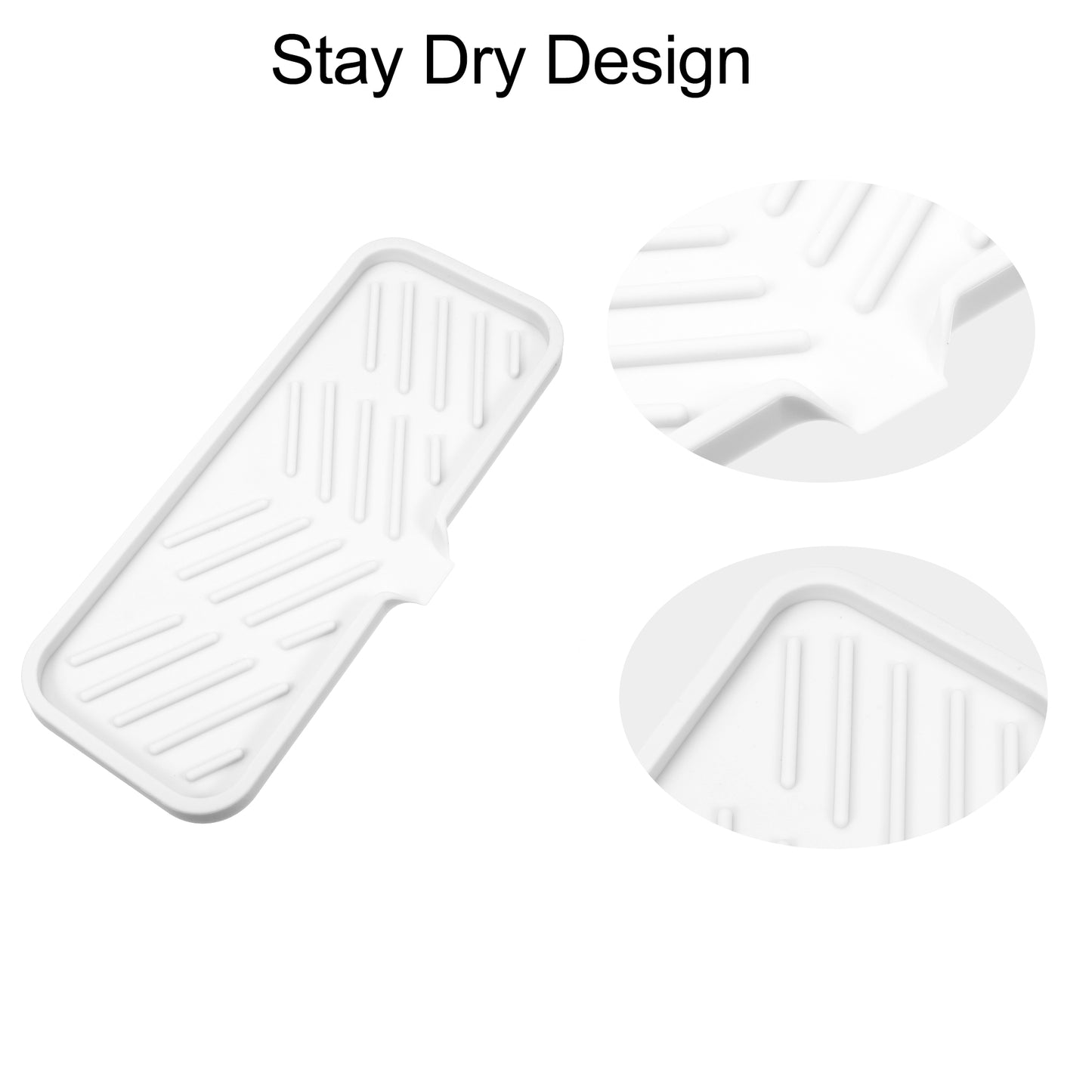 Draining Silicone Soap Dish for Home Bathroom Kitchen, 23x10cm White