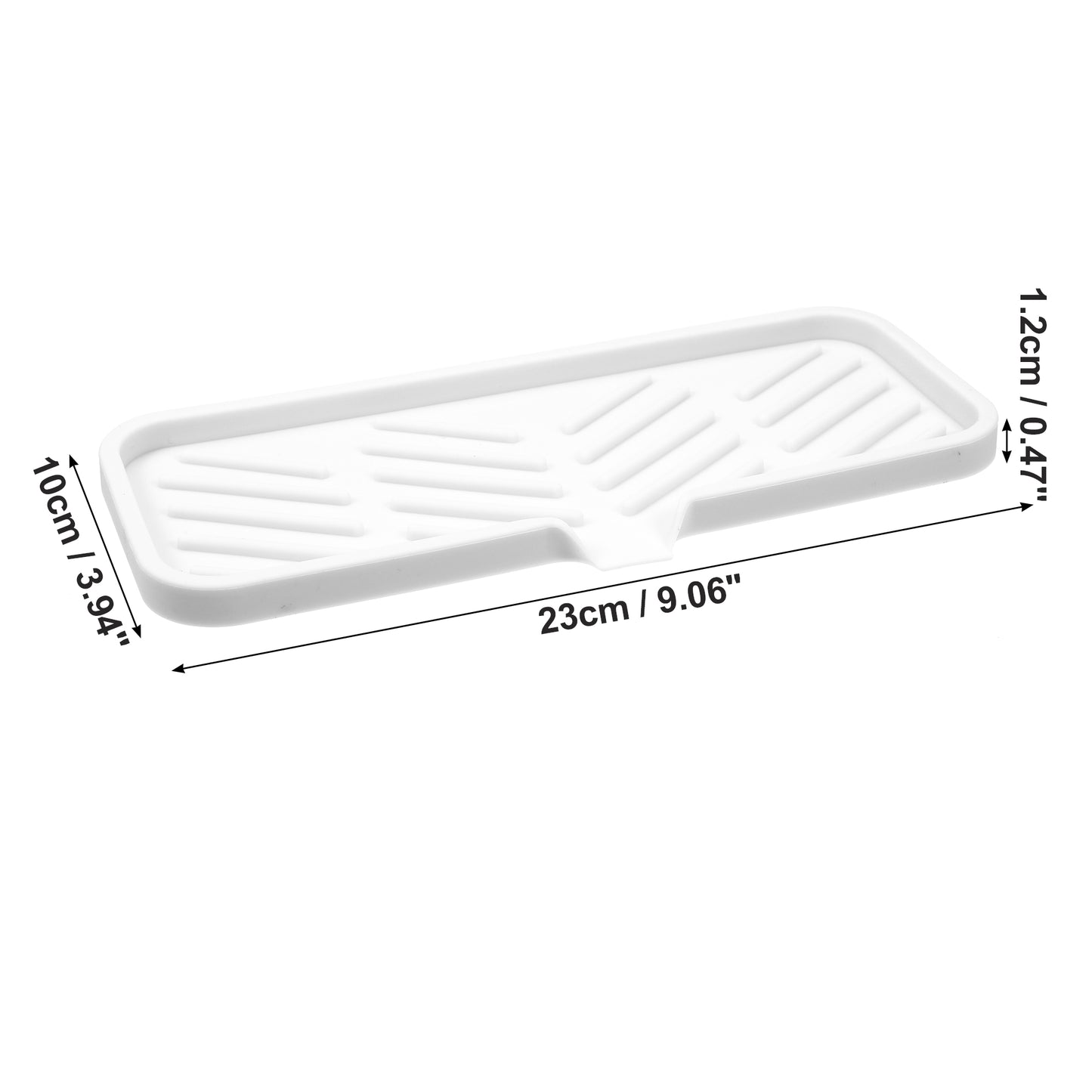 Draining Silicone Soap Dish for Home Bathroom Kitchen, 23x10cm White