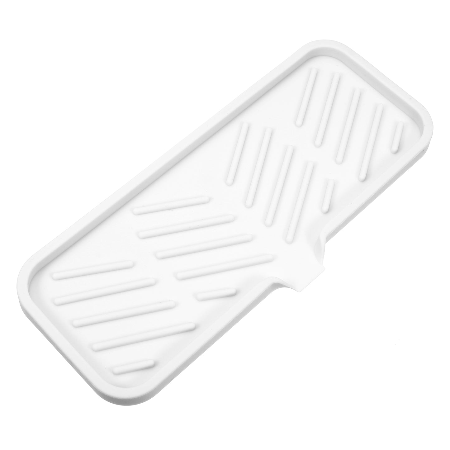 Draining Silicone Soap Dish for Home Bathroom Kitchen, 23x10cm White