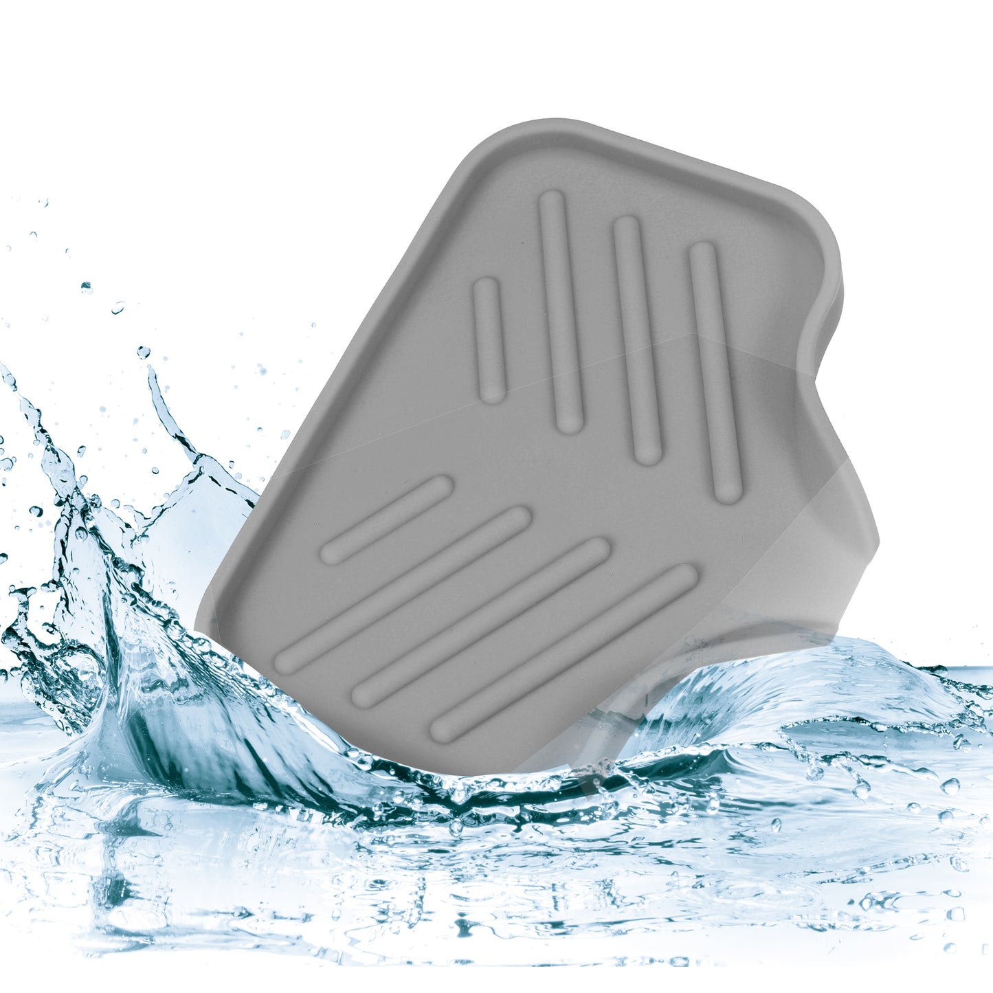Draining Silicone Soap Dish for Home Bathroom Kitchen, 13.5x10.5cm Dark Gray