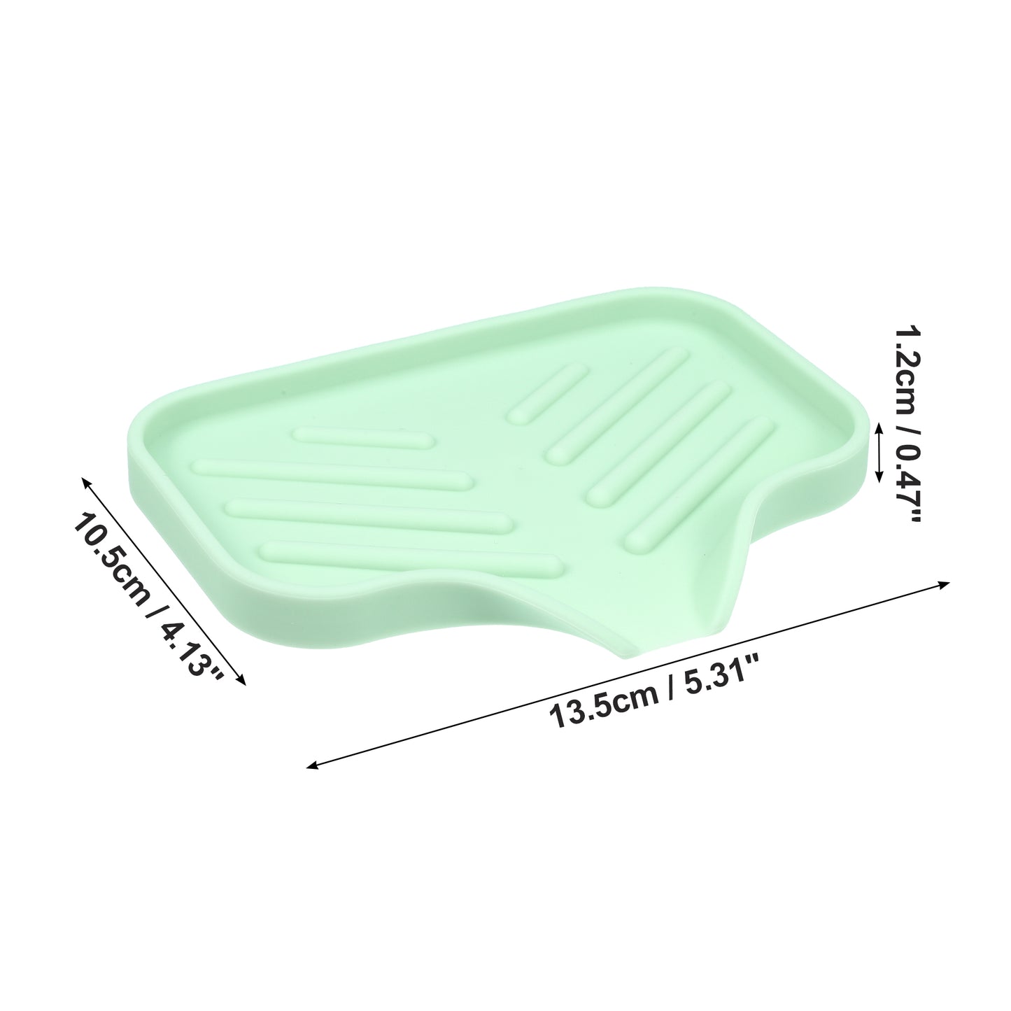 Draining Silicone Soap Dish for Home Bathroom Kitchen, 13.5x10.5cm Light Green