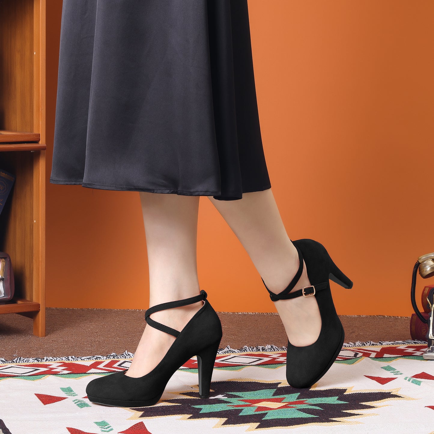 Zapatos Mary Jane con plataforma y tiras cruzadas para mujer