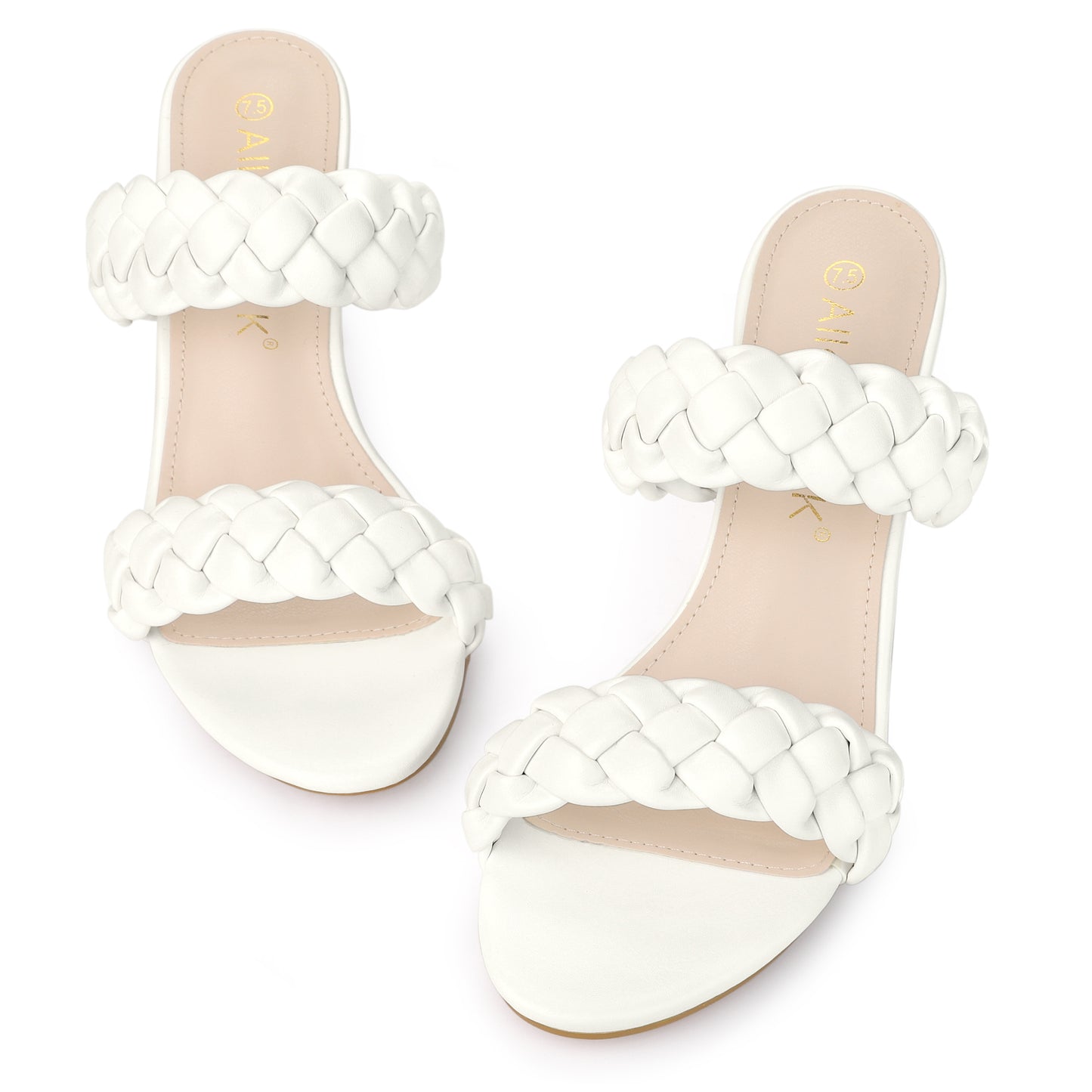 Sandalias de tacón grueso con plataforma y trenzado para mujer