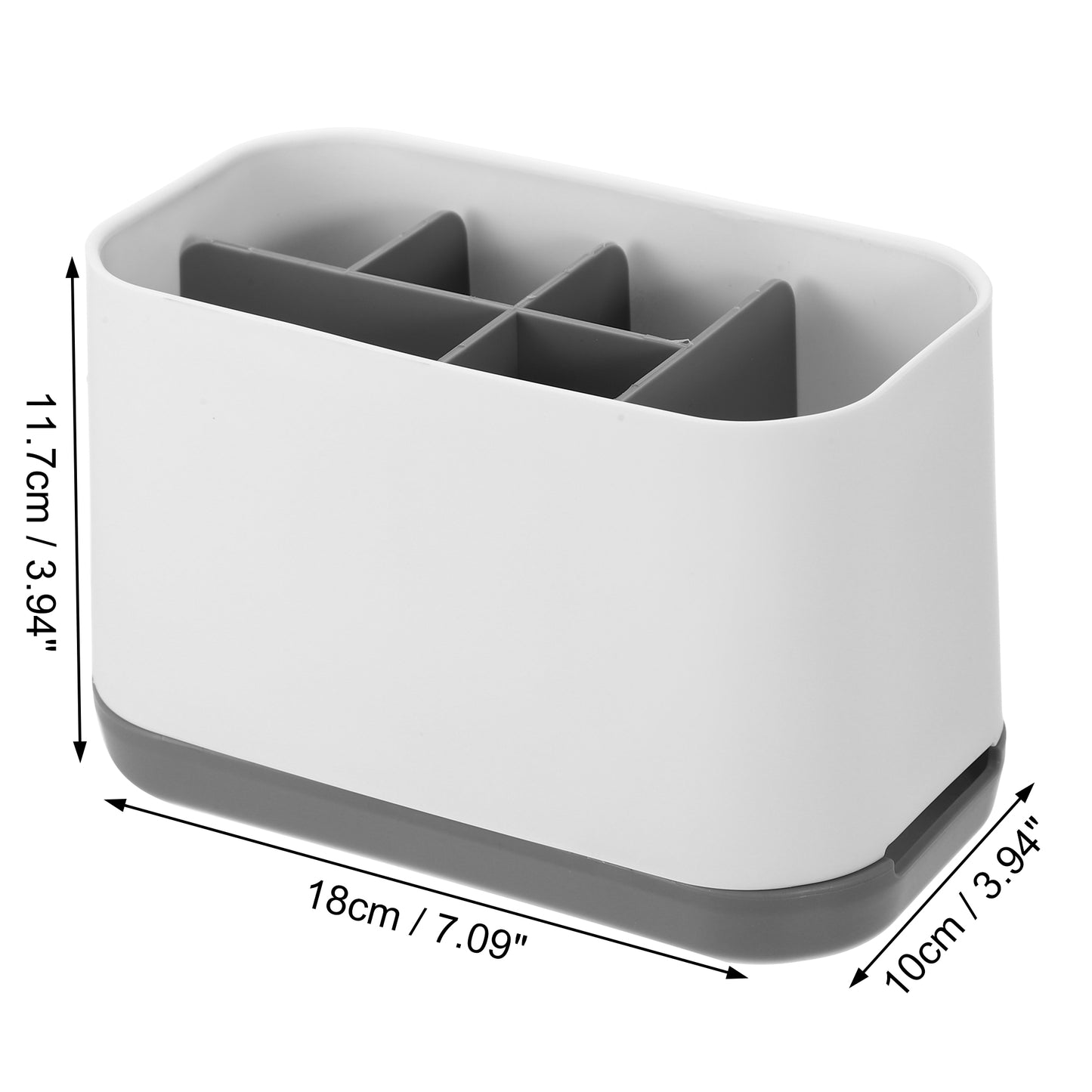 1 Pc Removable Toothbrush Holder, Toothbrush Organizer for Bathroom Gray White