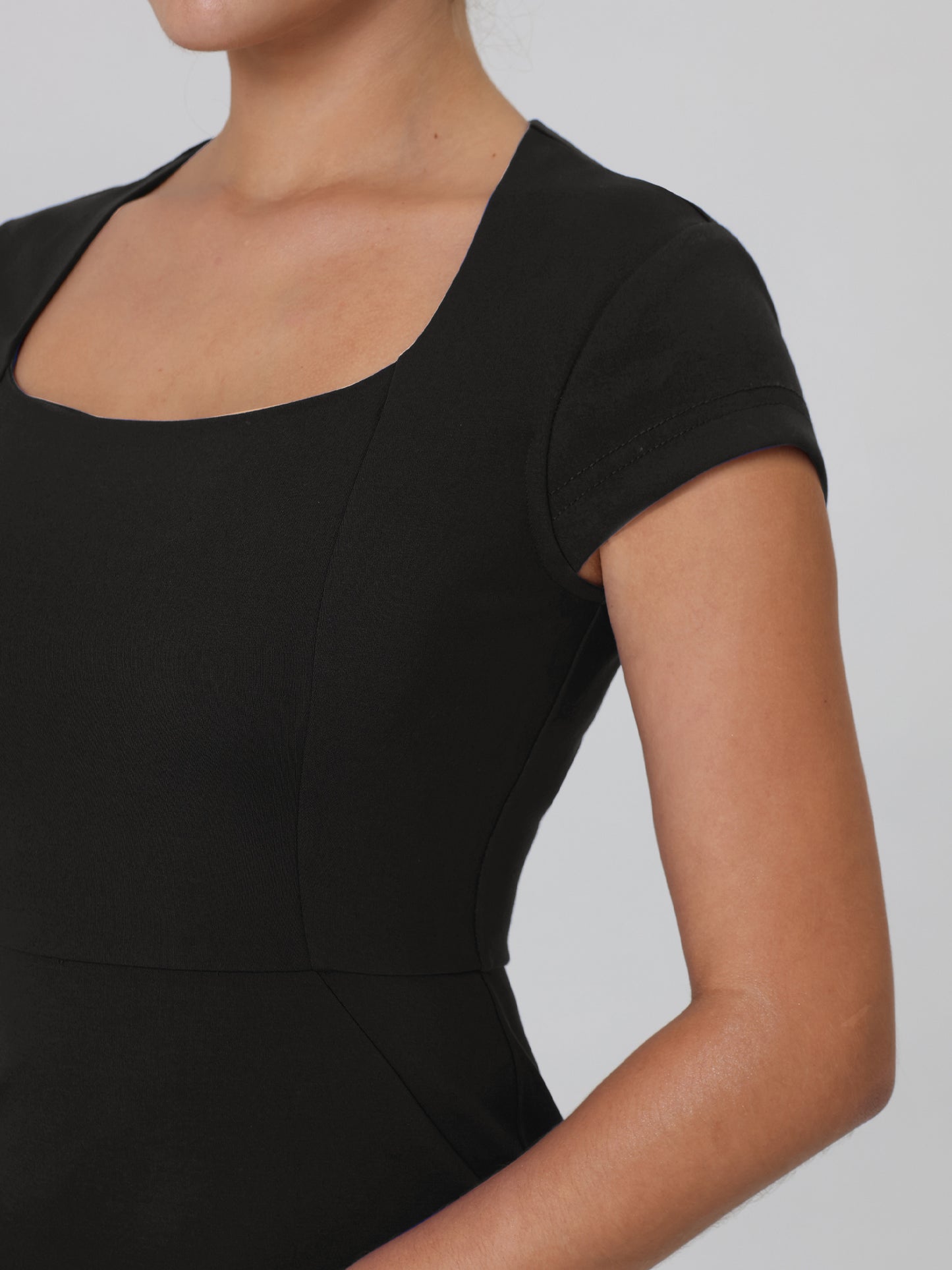 Women's Bodycon Pencil Dress Cap Sleeve Formal Work Knee Length Sheath Dresses