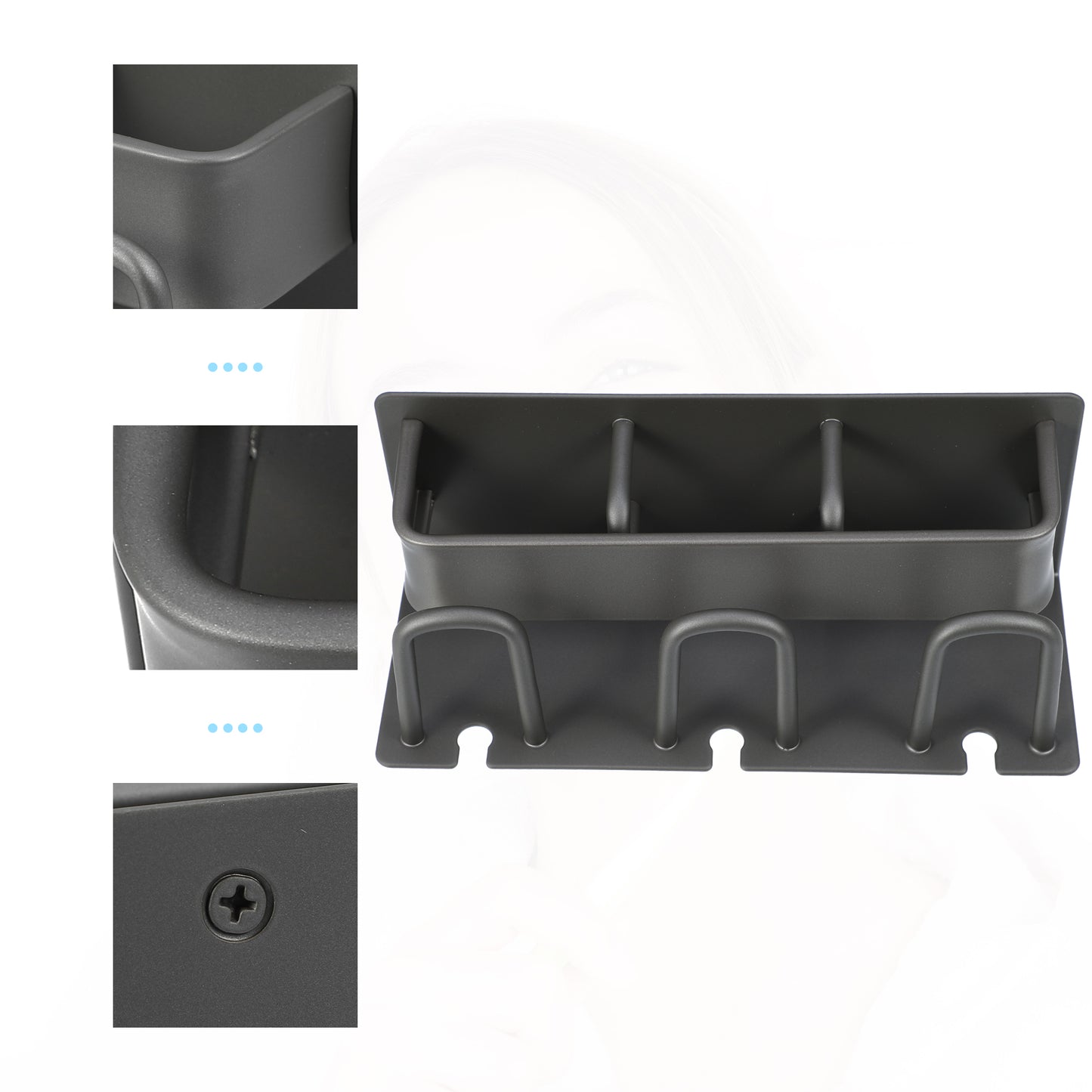 Wall Mounted Toothbrush Toothpaste Holders for Bathroom, 7.87"x2.87"x3.03" Gray