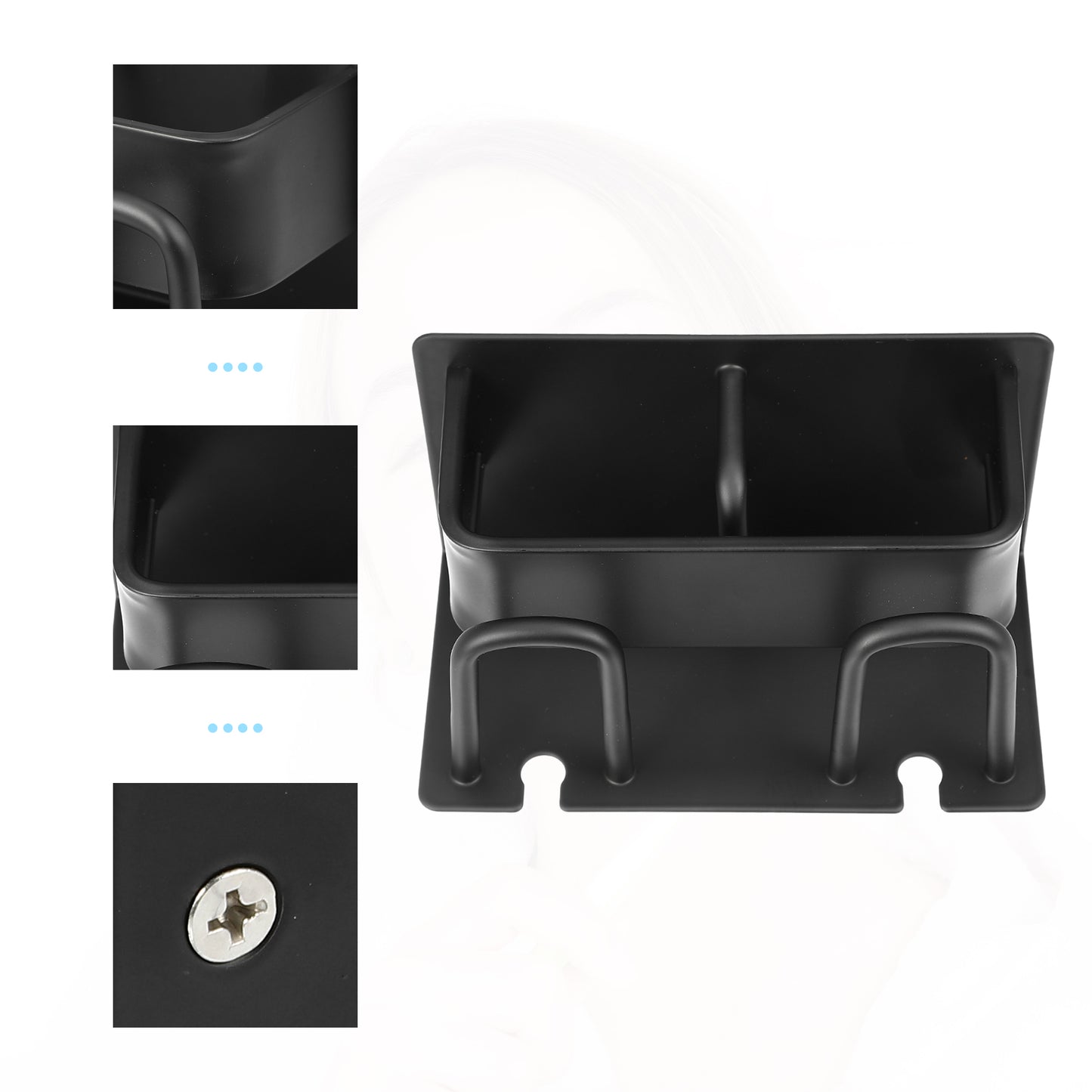 Wall Mounted Toothbrush Toothpaste Holders for Bathroom, 5.51"x2.87"x3.03" Black