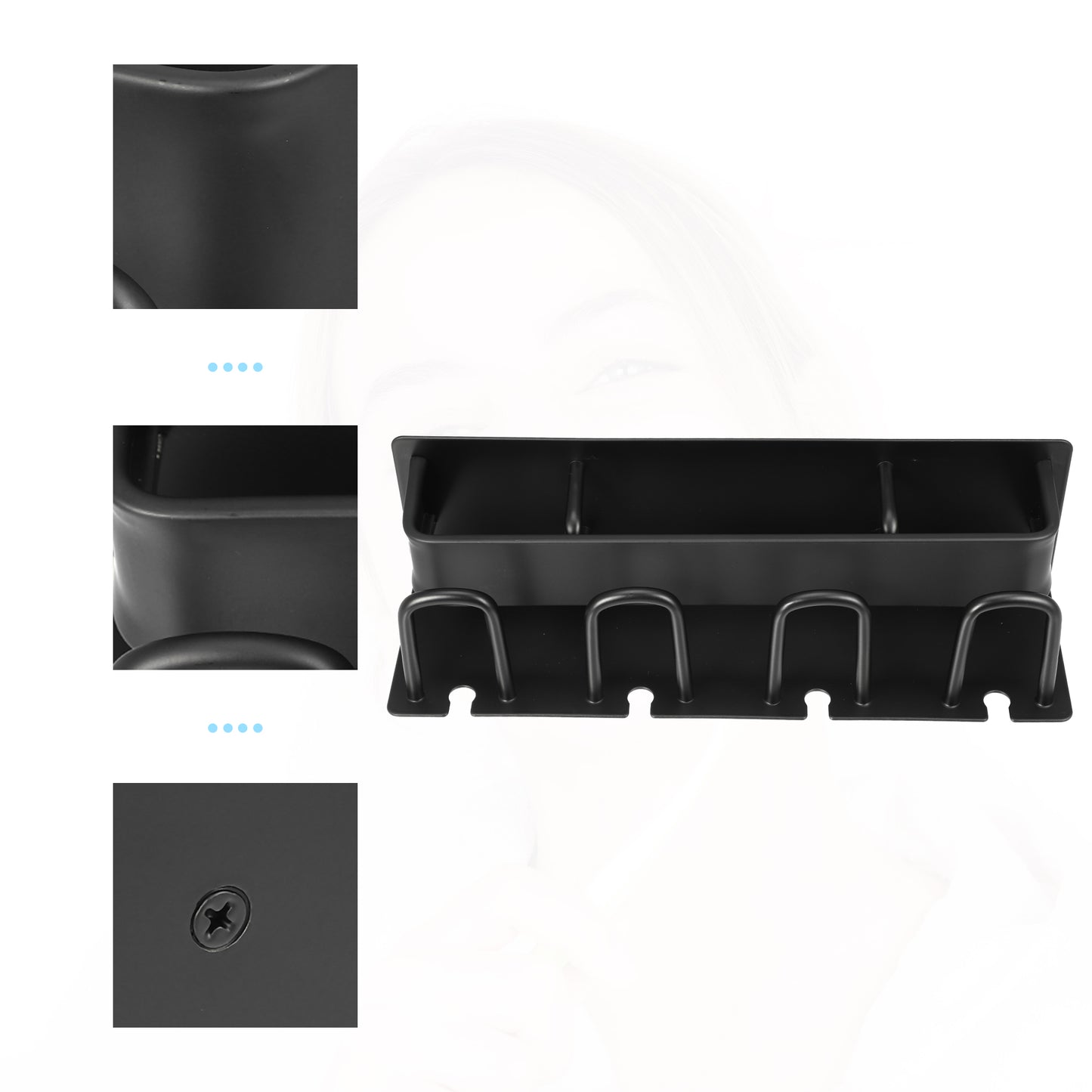 Wall Mounted Toothbrush Toothpaste Holders for Bathroom, 10.24"x2.95"x2.95" Black