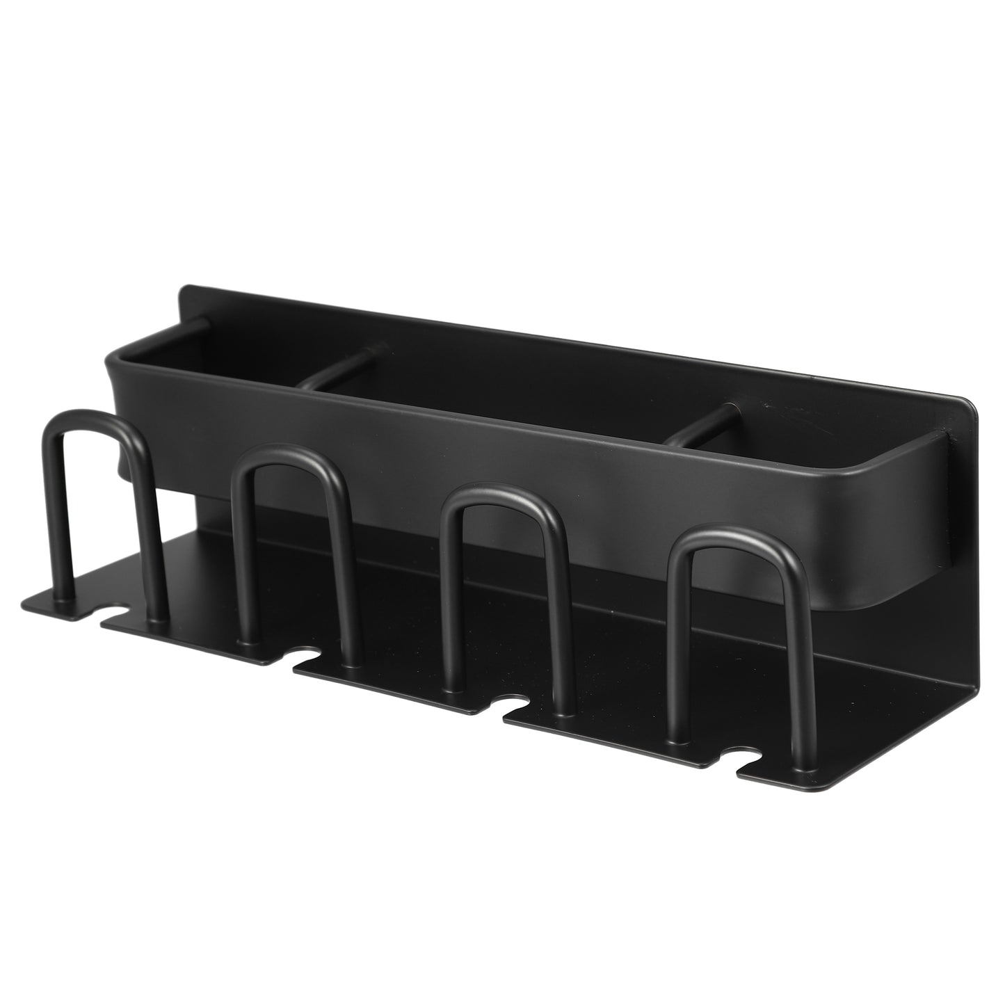 Wall Mounted Toothbrush Toothpaste Holders for Bathroom, 10.24"x2.95"x2.95" Black