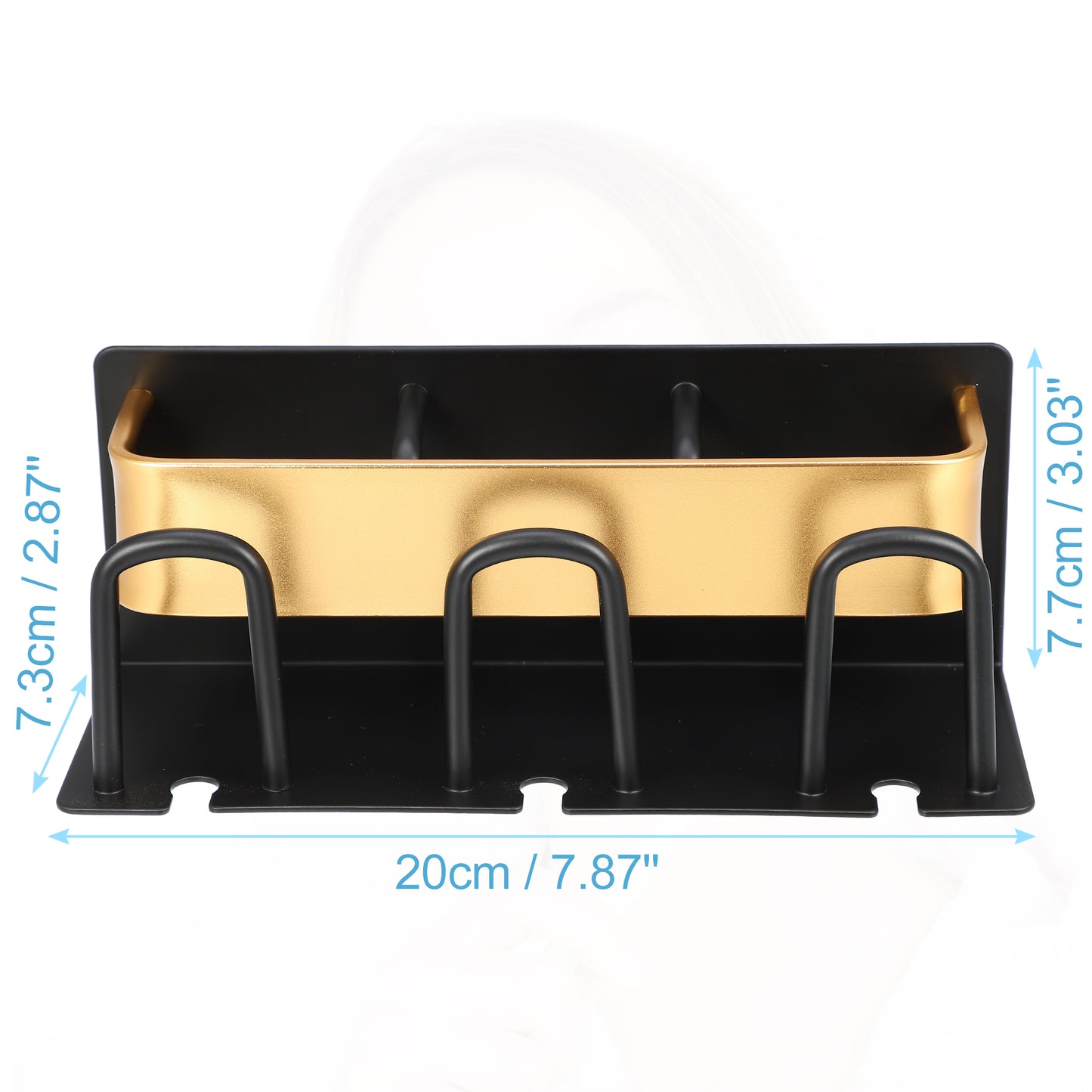Wall Mounted Toothbrush Toothpaste Holders for Bathroom, 7.87"x2.87"x3.03" Black Gold Tone