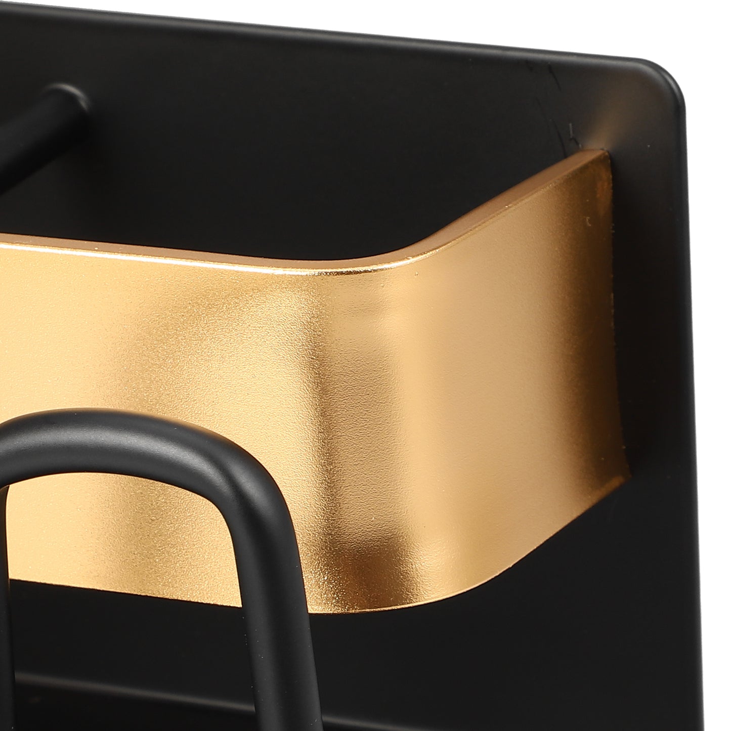 Wall Mounted Toothbrush Toothpaste Holders for Bathroom, 7.87"x2.87"x3.03" Black Gold Tone